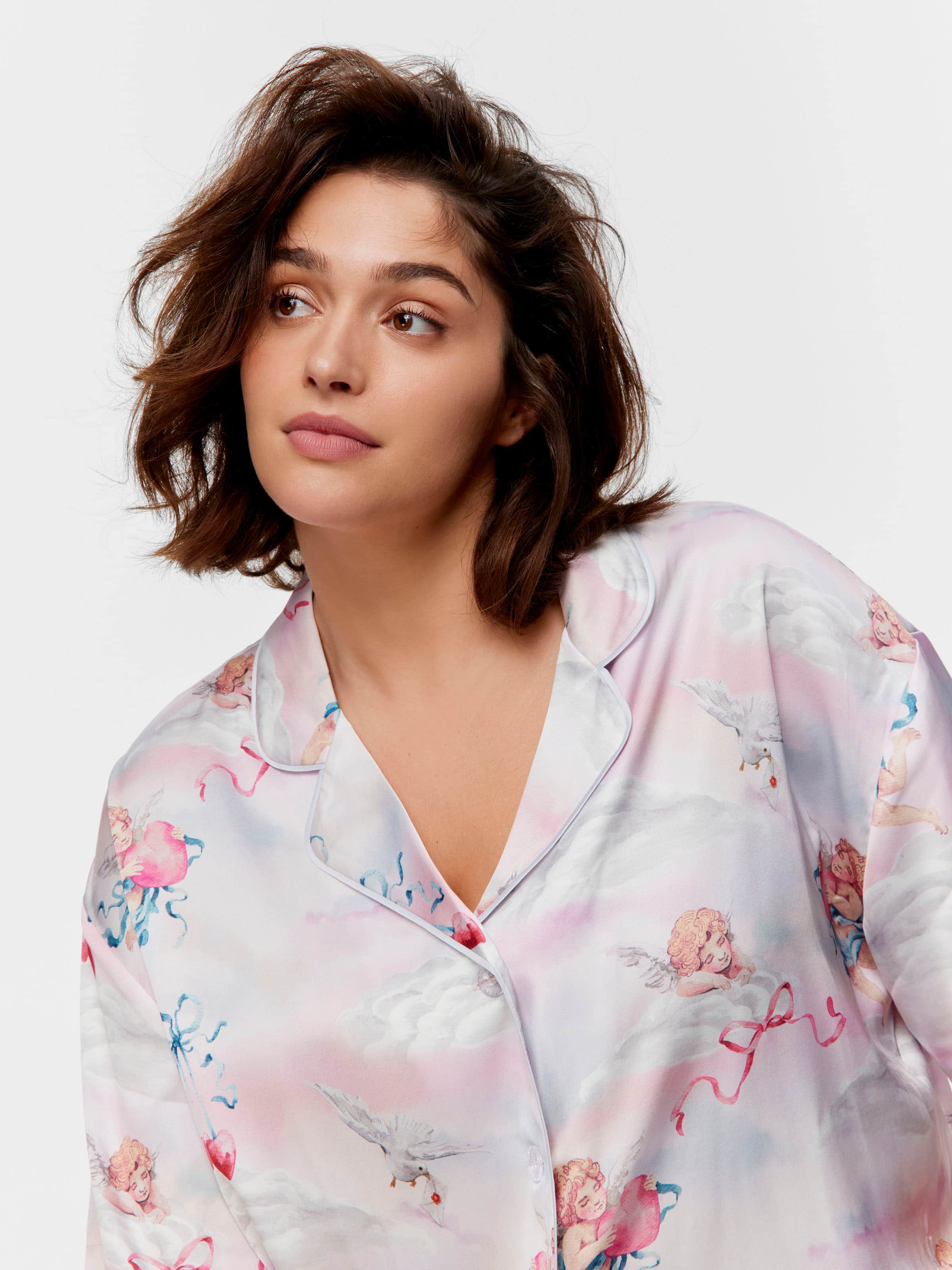 P.A. Plus Cherub Satin Shortie Pj Set