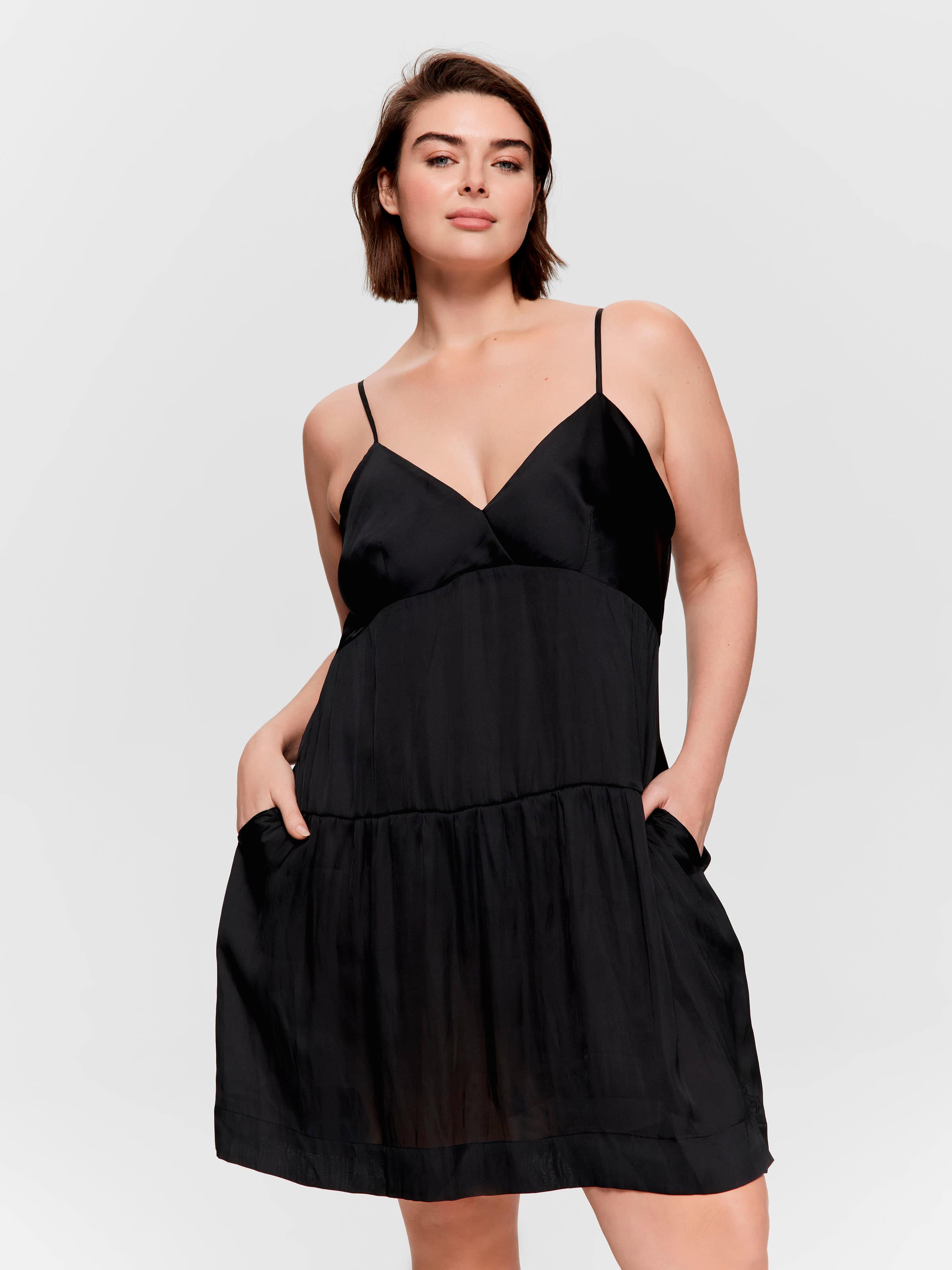 P.A. Plus Black Satin Fashion Nightie