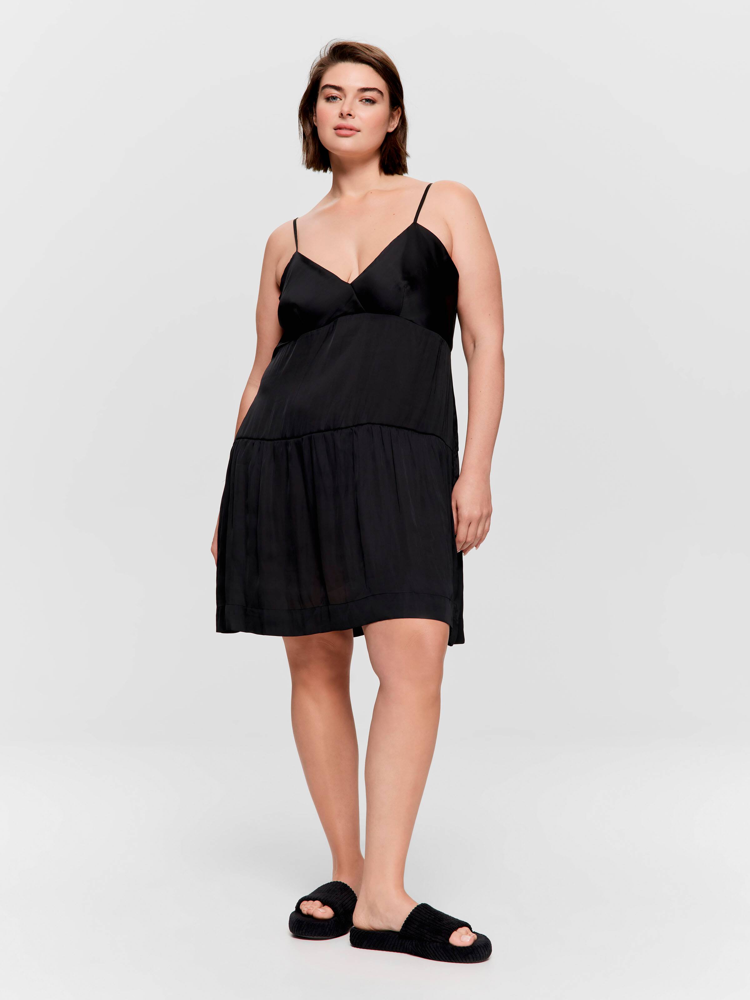 P.A. Plus Black Satin Fashion Nightie