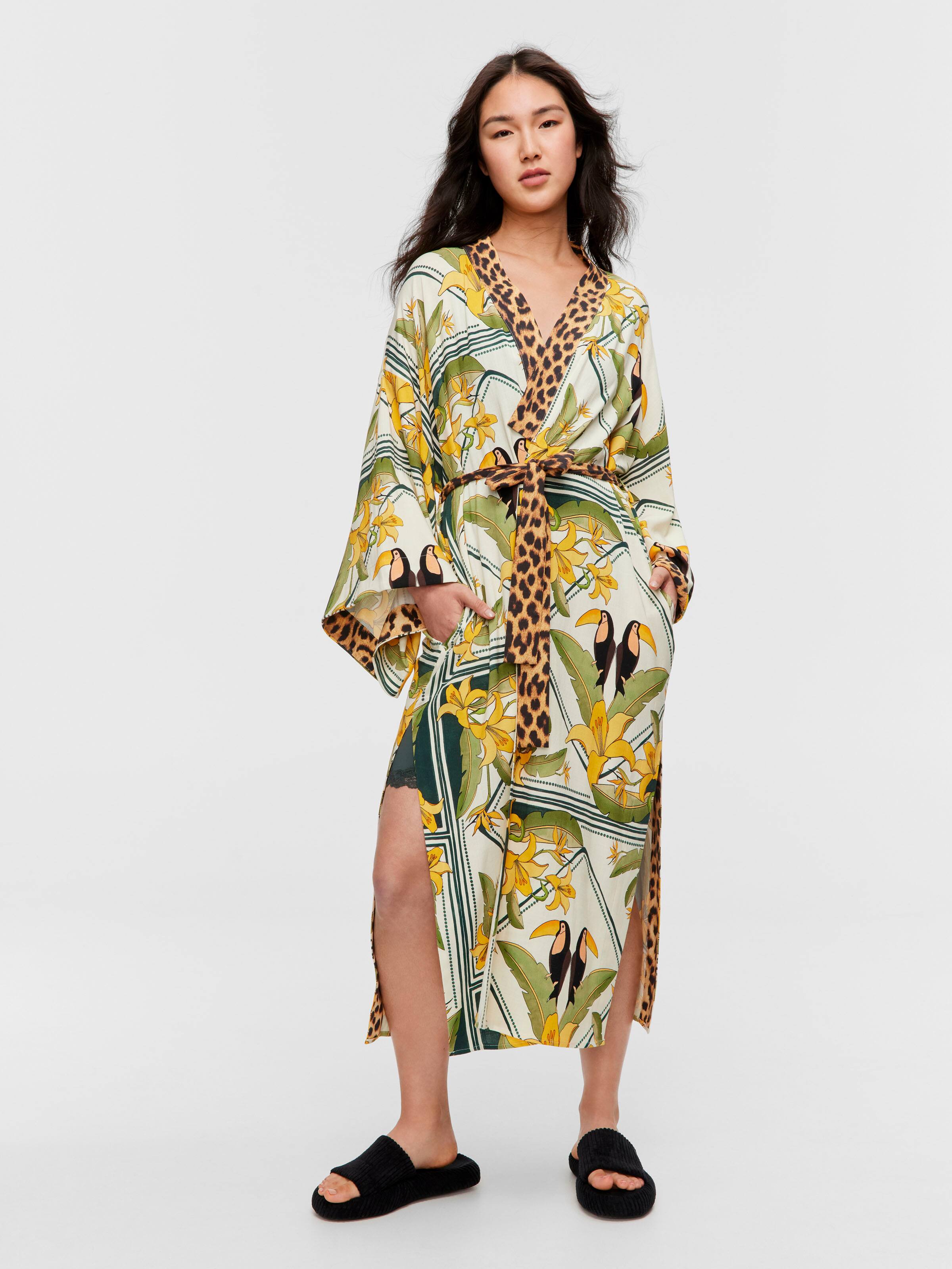 Bird Tile Kimono Gown