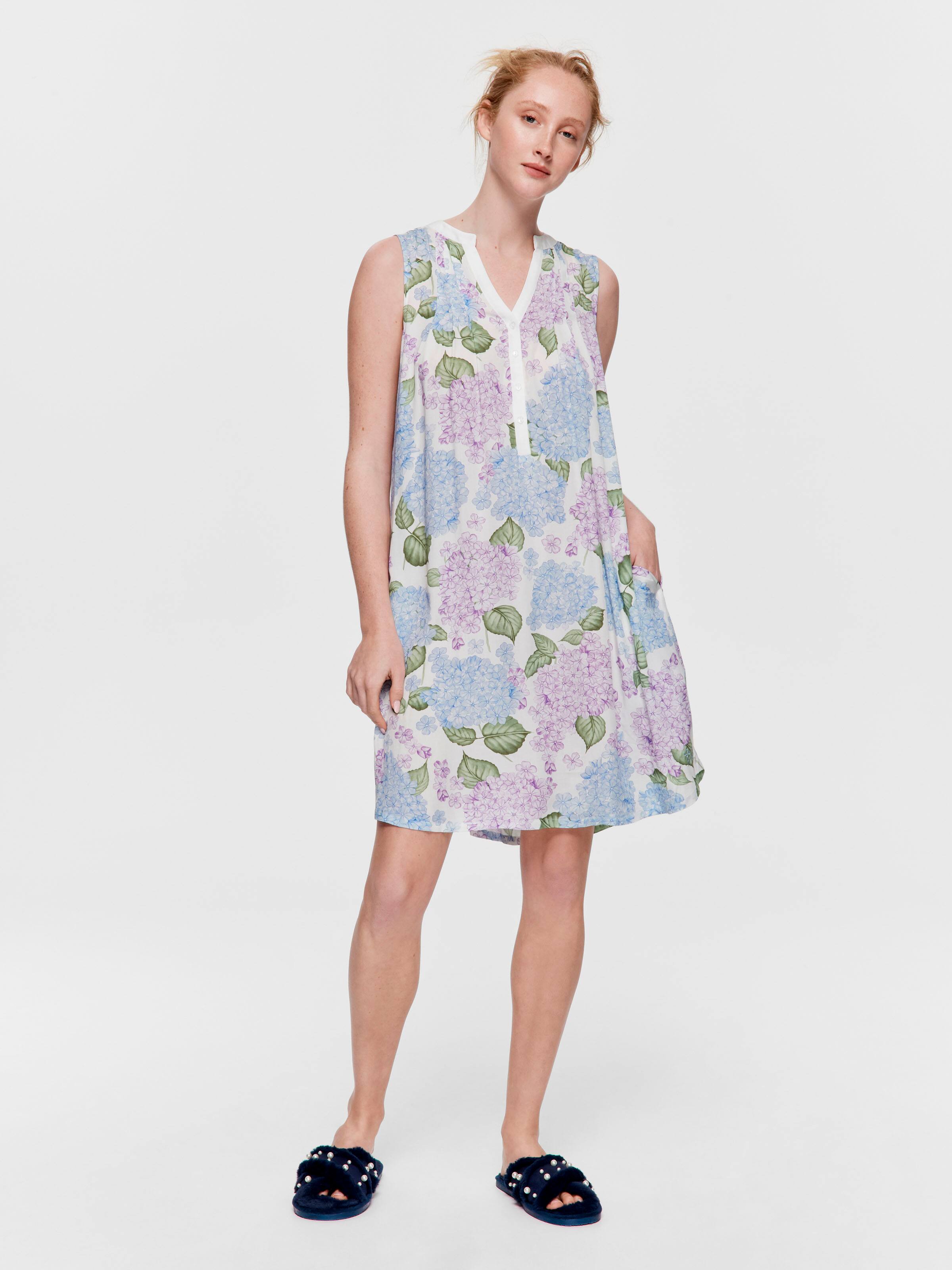 Hydrangea Henley Nightie