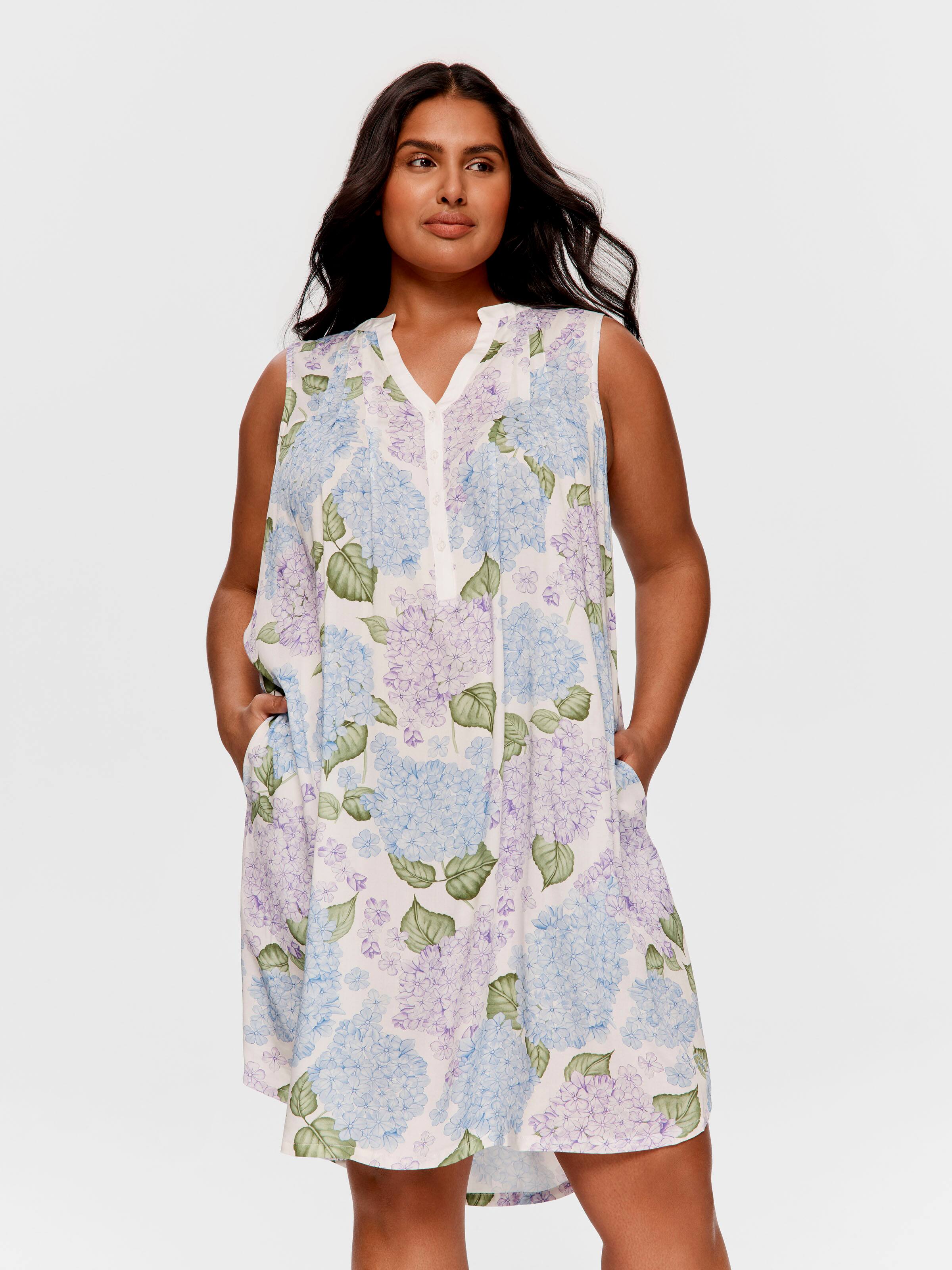 P.A. Plus Hydrangea Henley Nightie