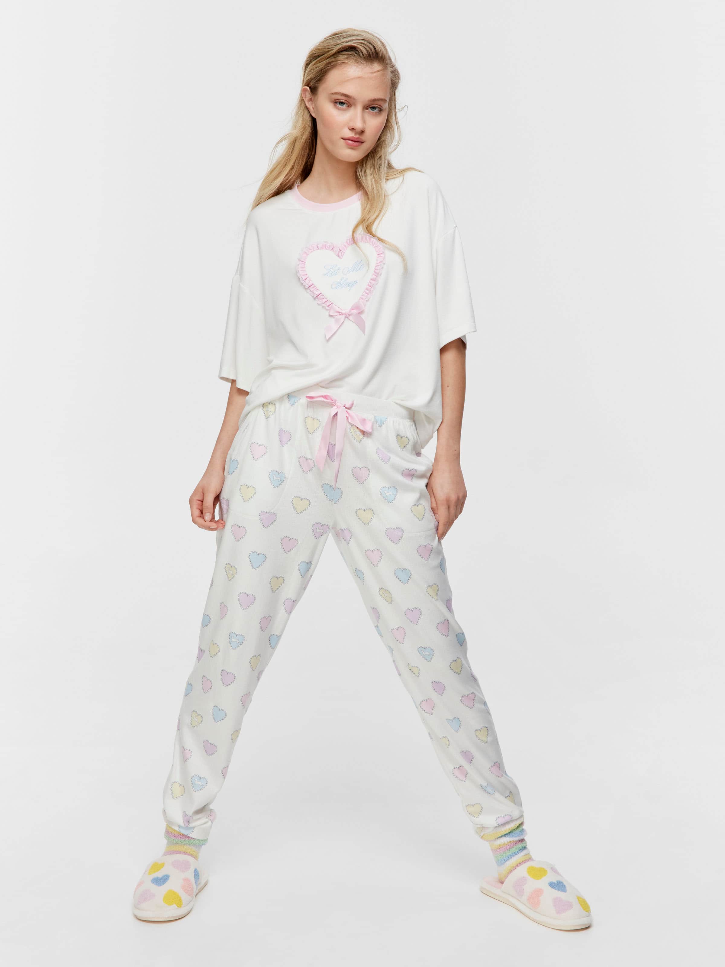 Pointelle Heart Tapered Pj Pant