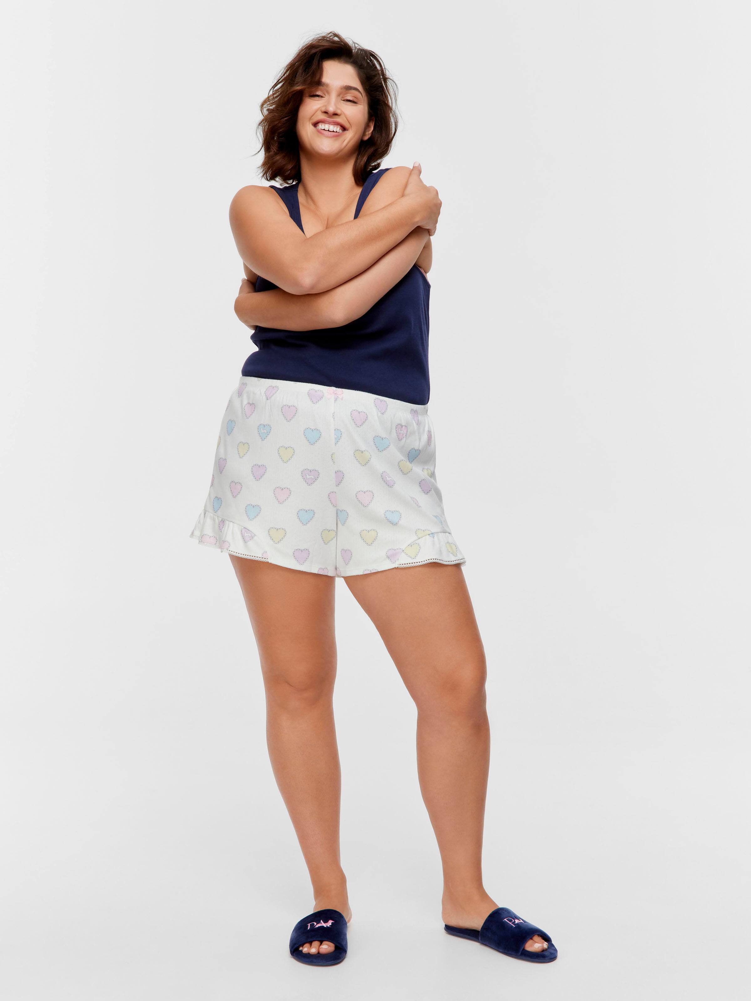 P.A. Plus Pointelle Heart Mini Flutter Short