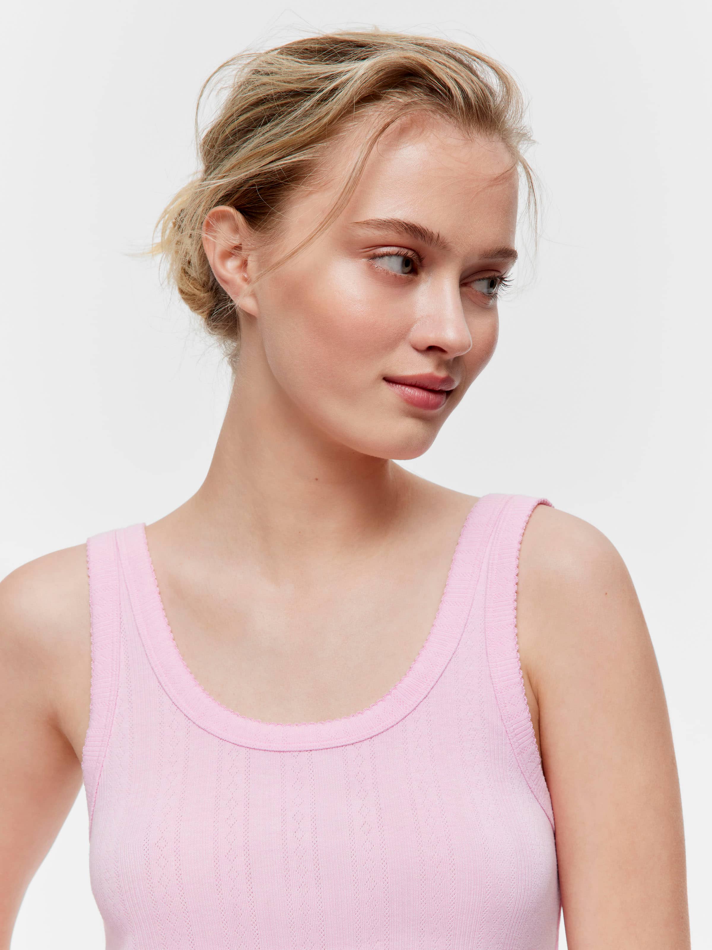 Pink Marle Soft Waffle Tank