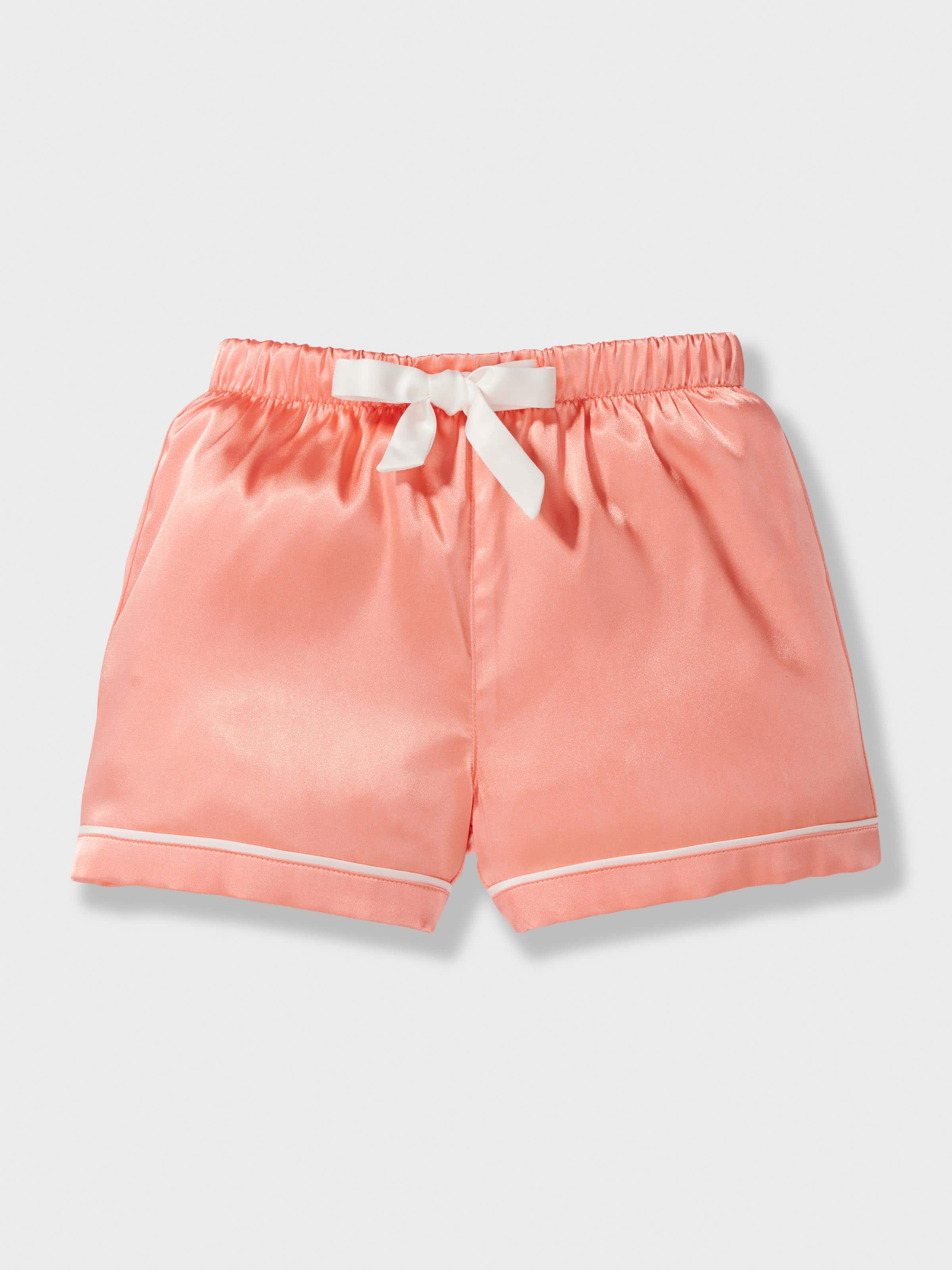 Jnr Girls Apricot Satin Shortie Pj Set