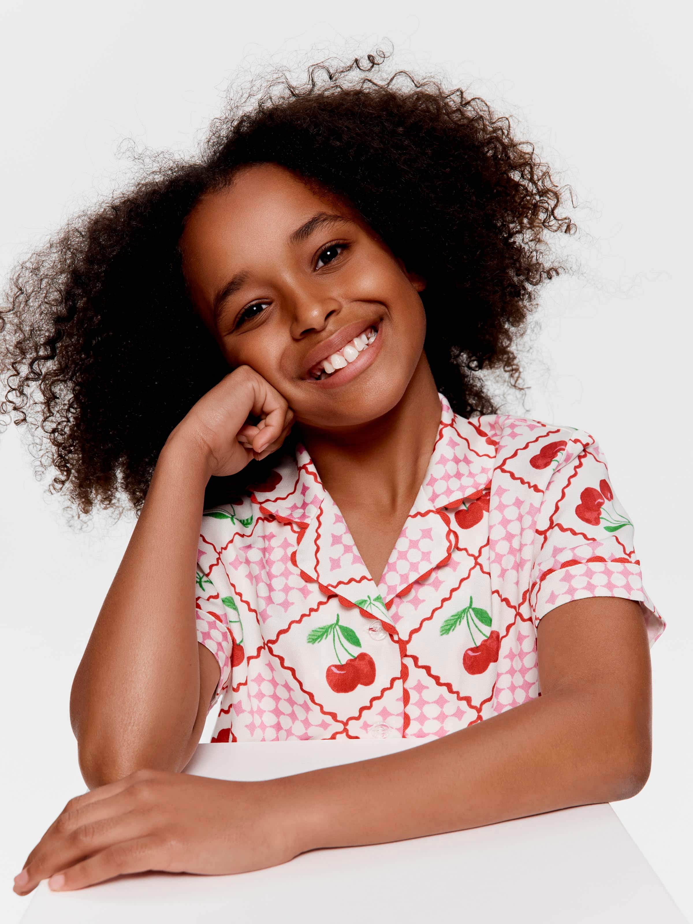 Girls Sweet Cherry Shortie Pj Set