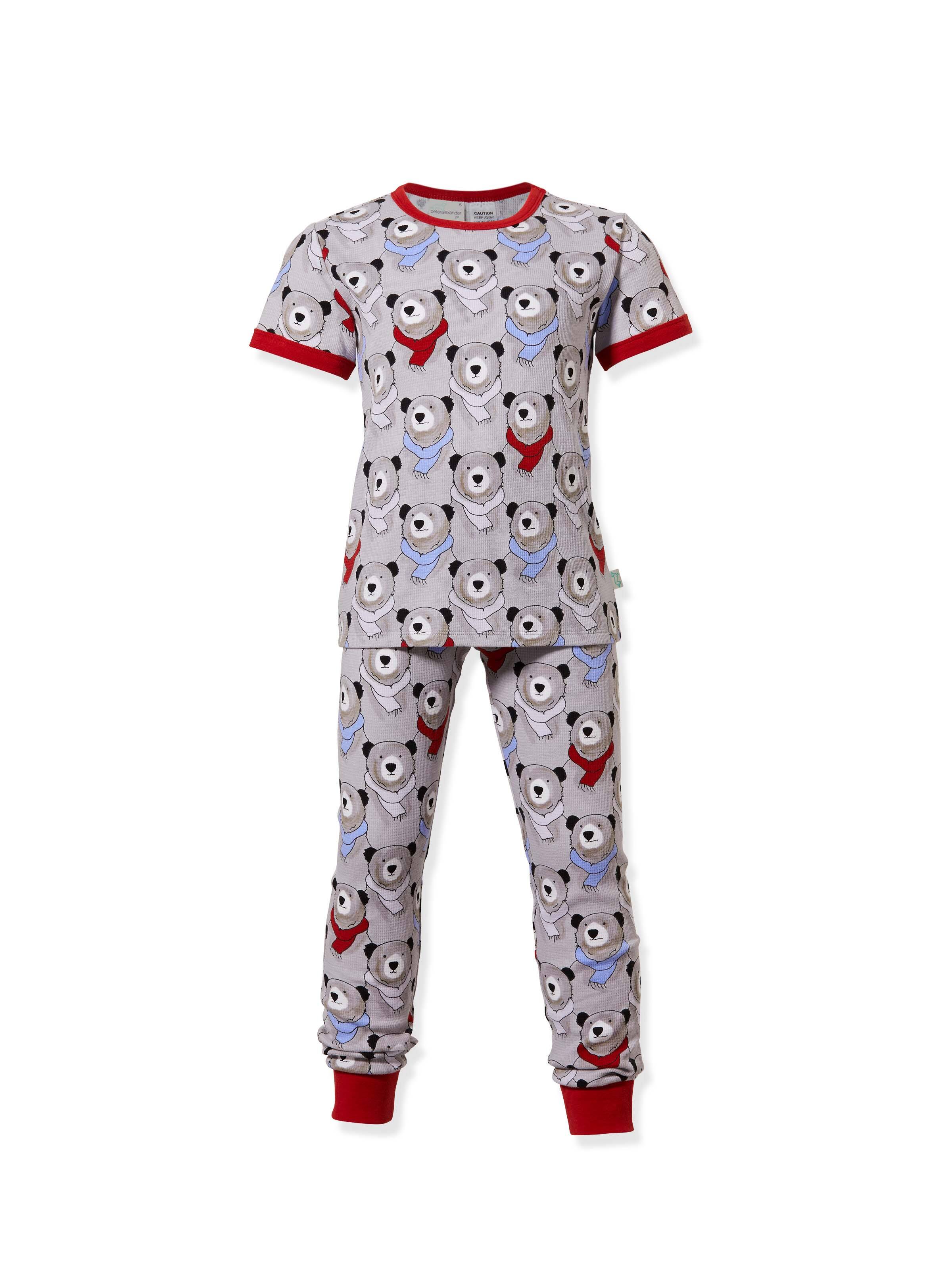 Jnr Boys Bear Waffle Short Pj Set
