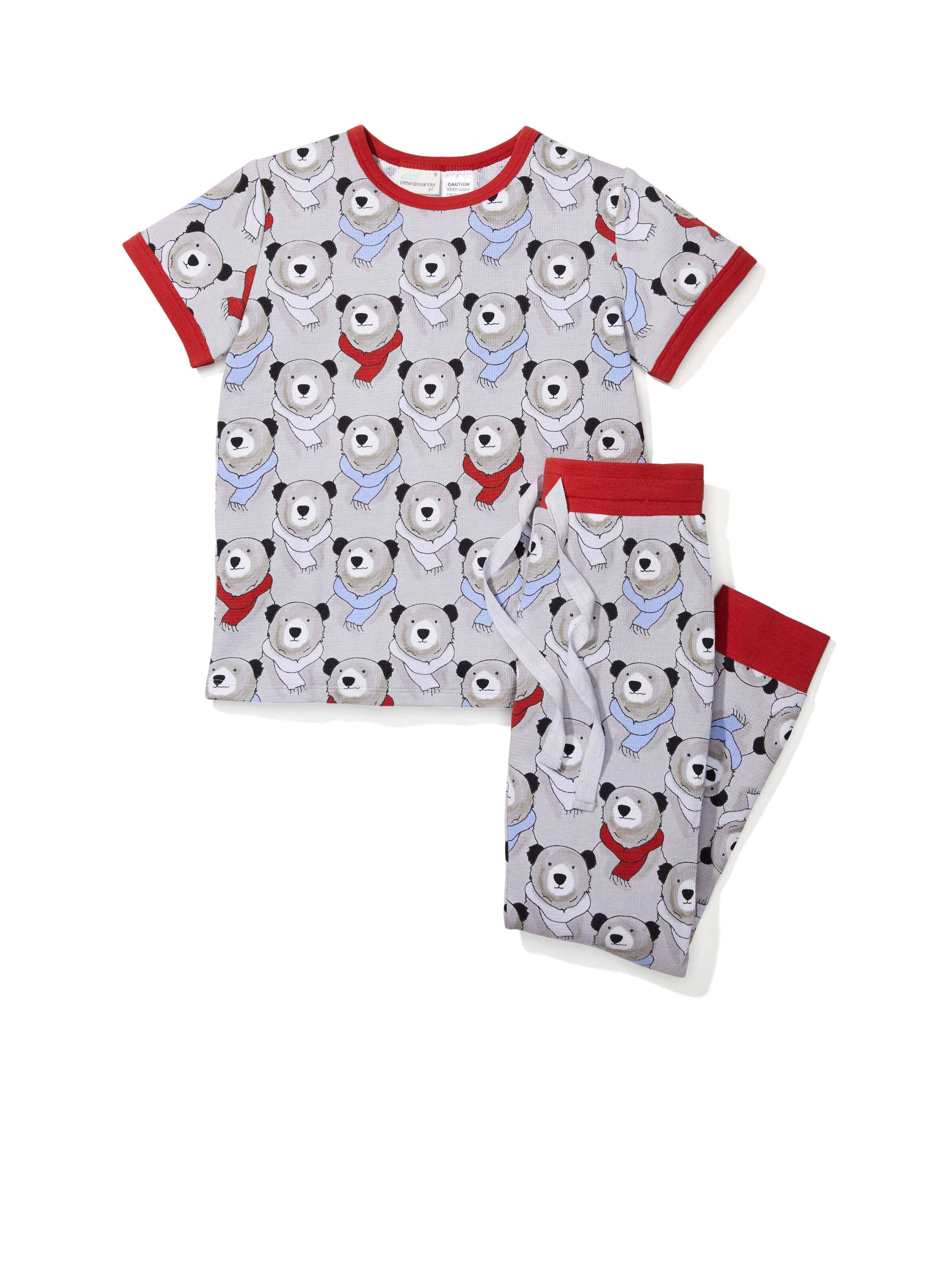 Jnr Boys Bear Waffle Short Pj Set