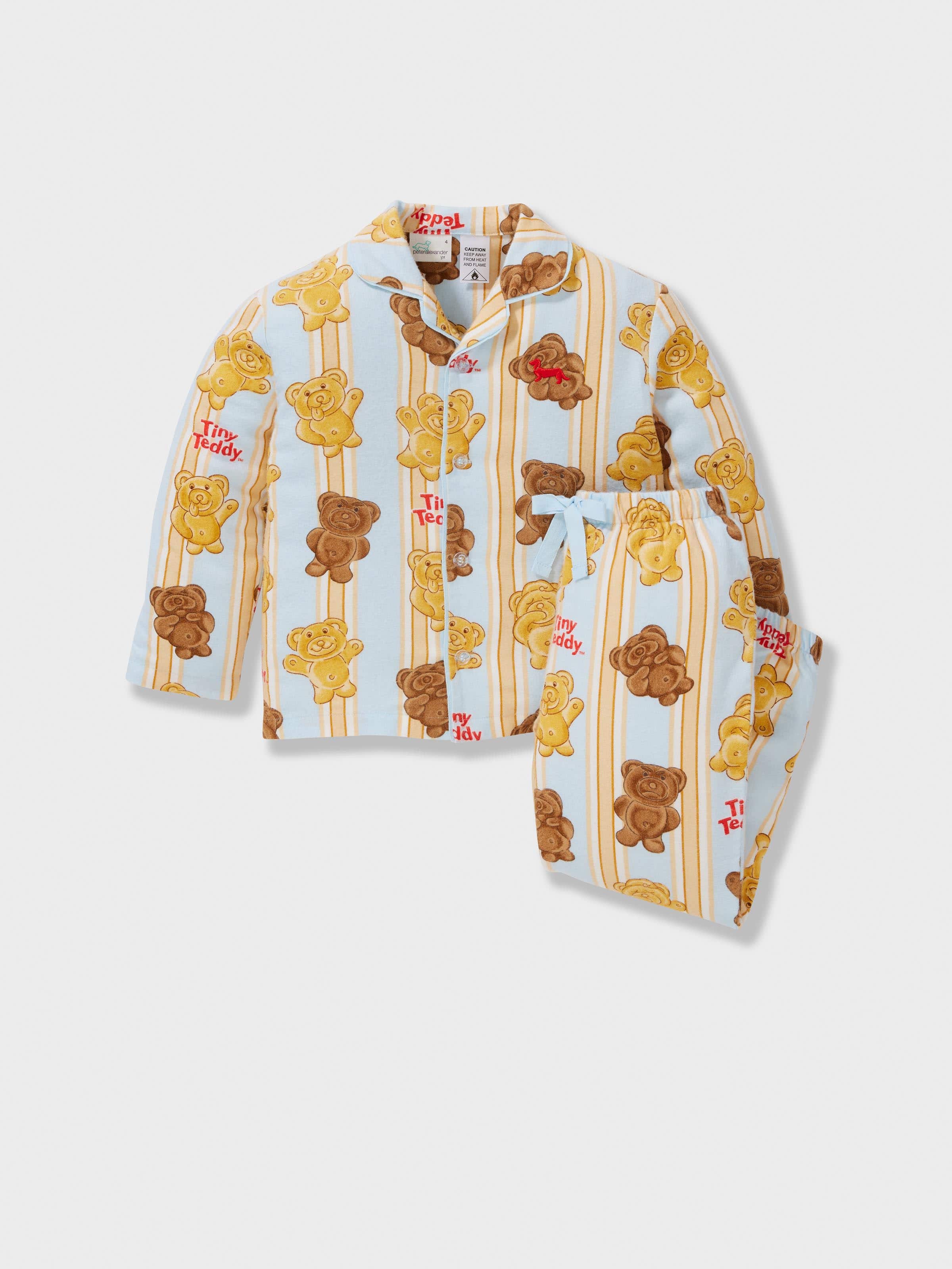 Jnr Boys Arnott's Tiny Teddy Bamboo Flannelette Long Classic Pj Set