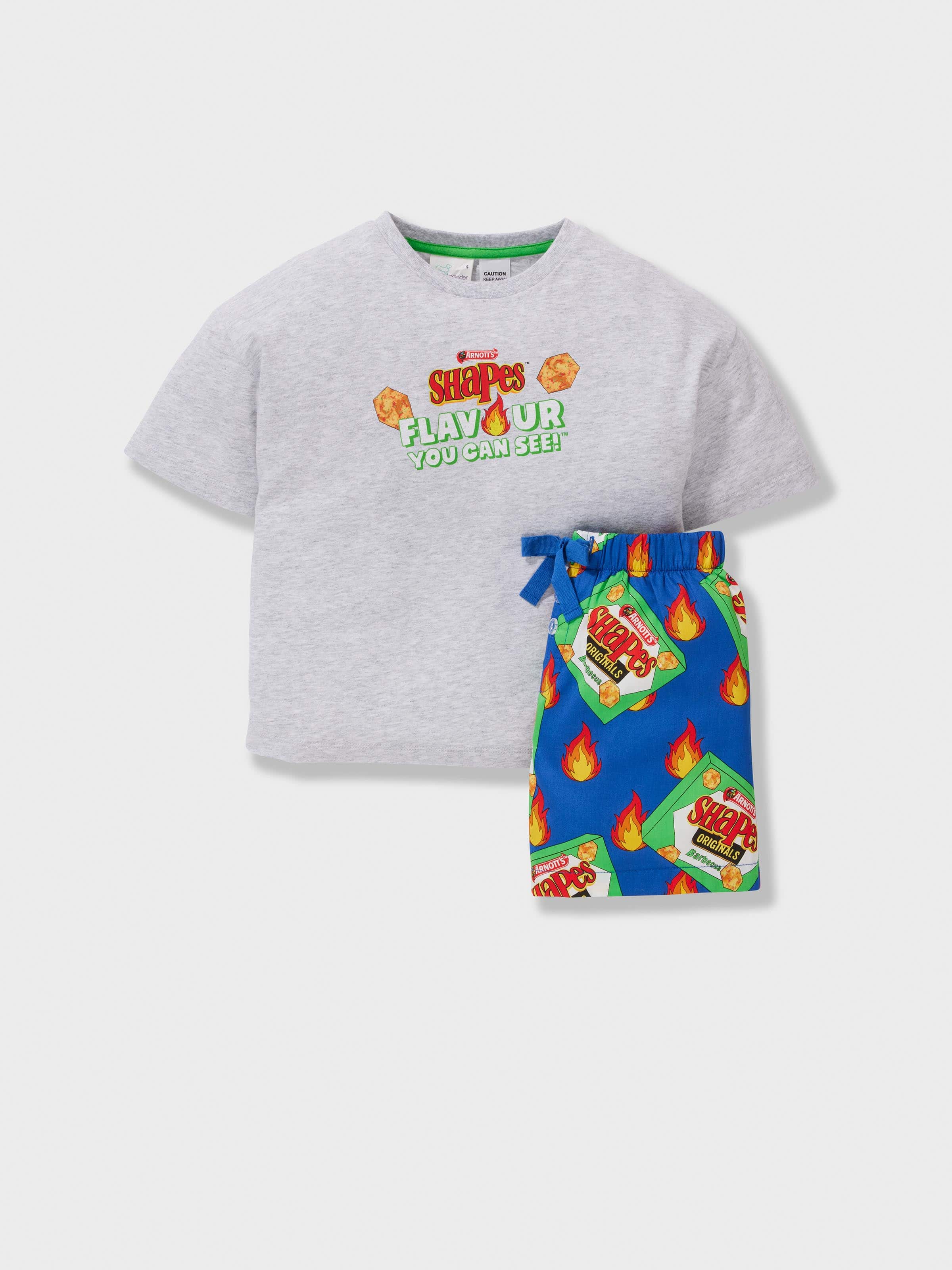 Jnr Boys Arnott's Barbecue Shapes 100% Cotton Short Pj Set