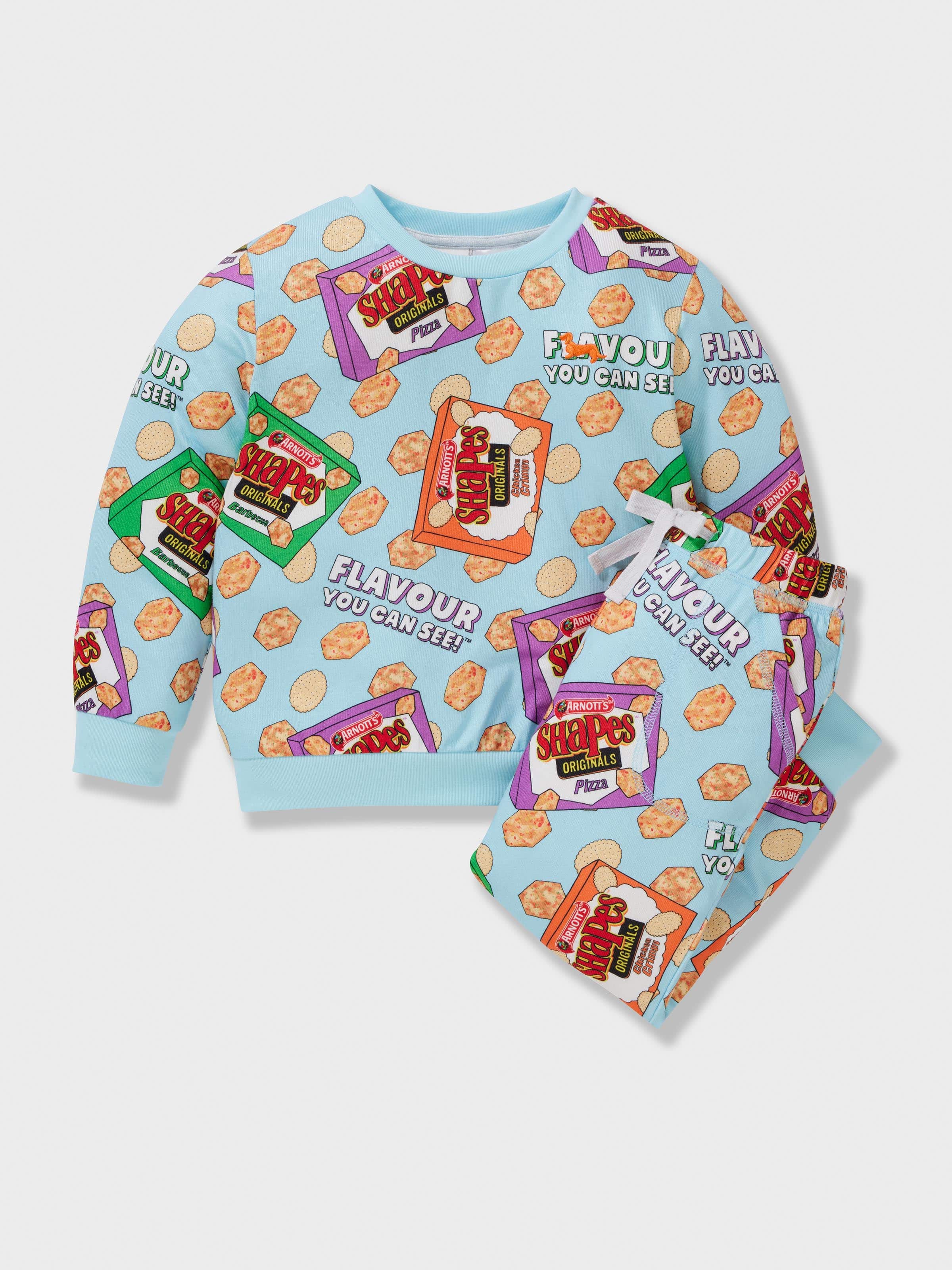 Kids Arnott's Shapes Long Plush Pj Set