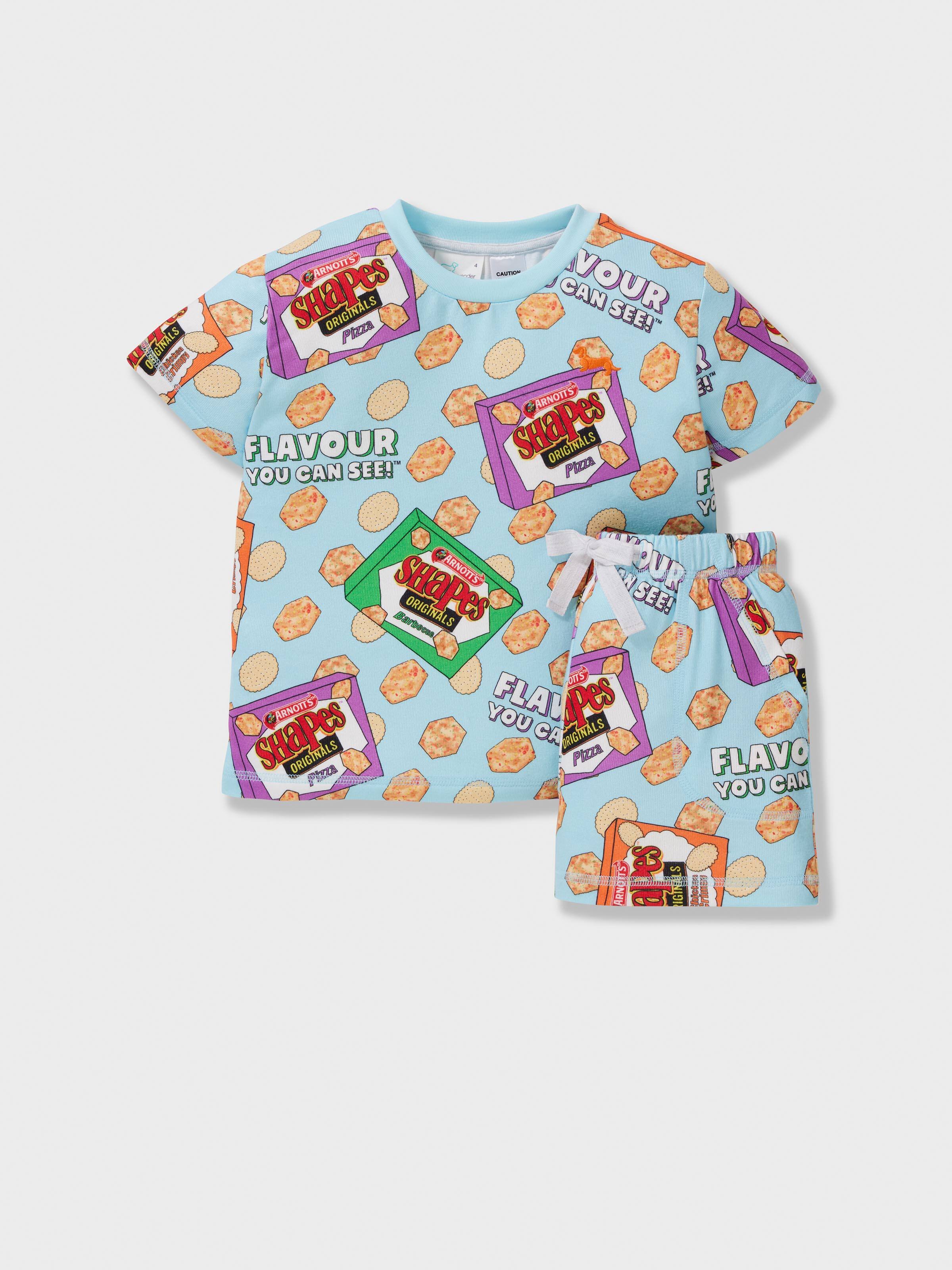 Jnr Kids Arnott's Shapes Short Plush Pj Set