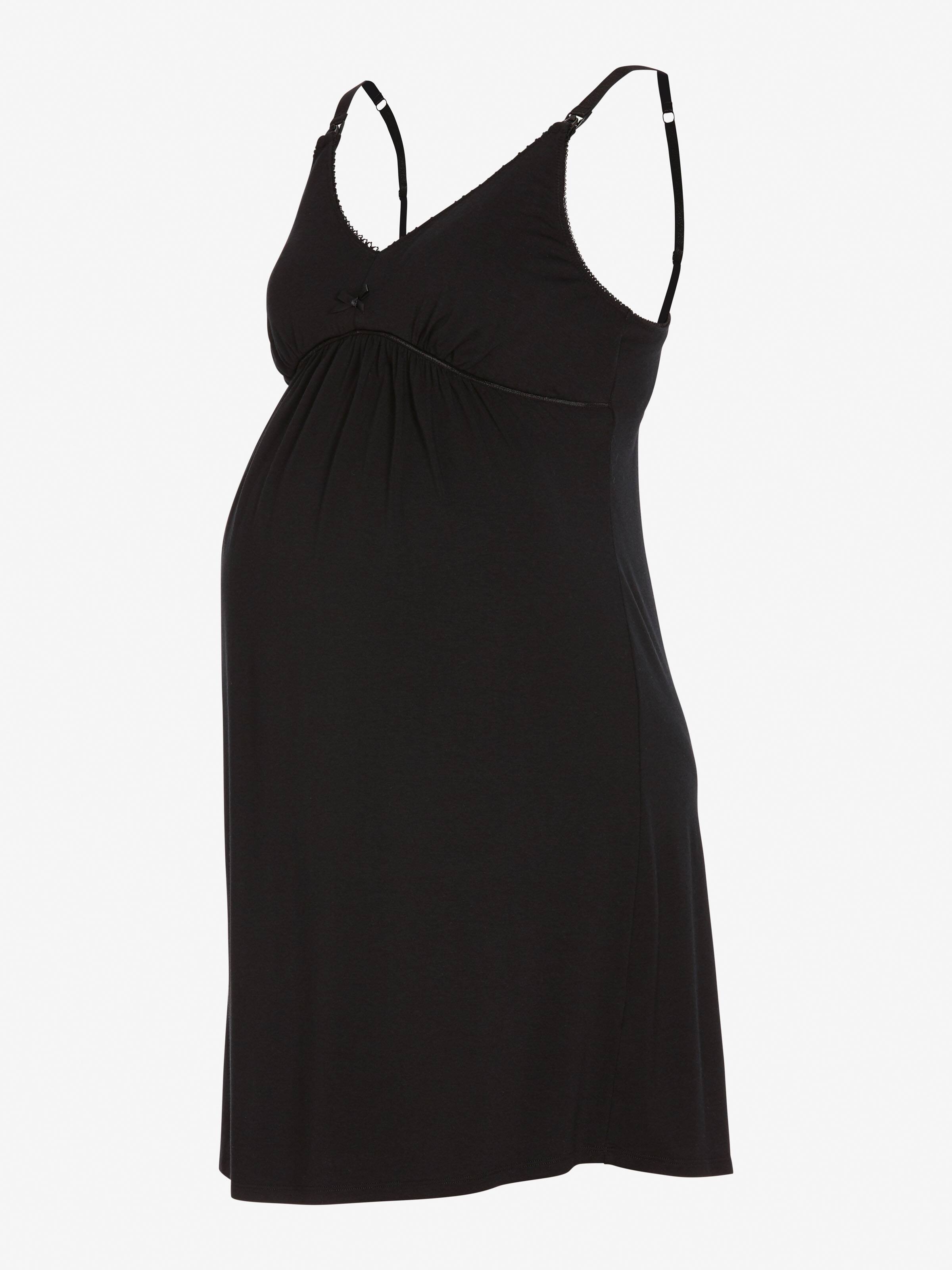 Maternity Black Bamboo Slinky Nightie