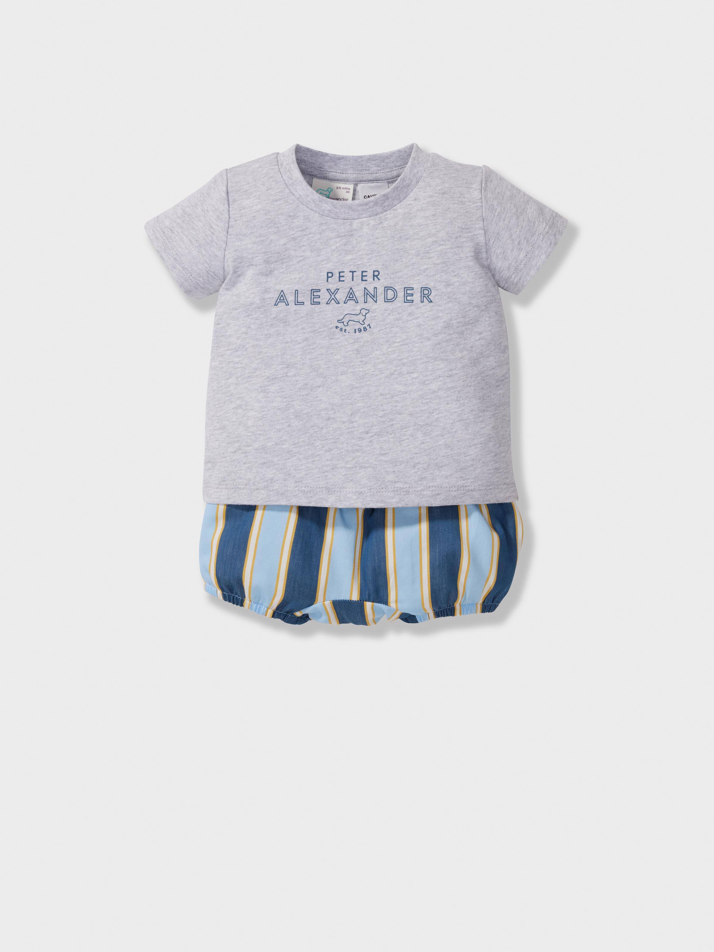 Baby Blue Stripes Short Pj Set