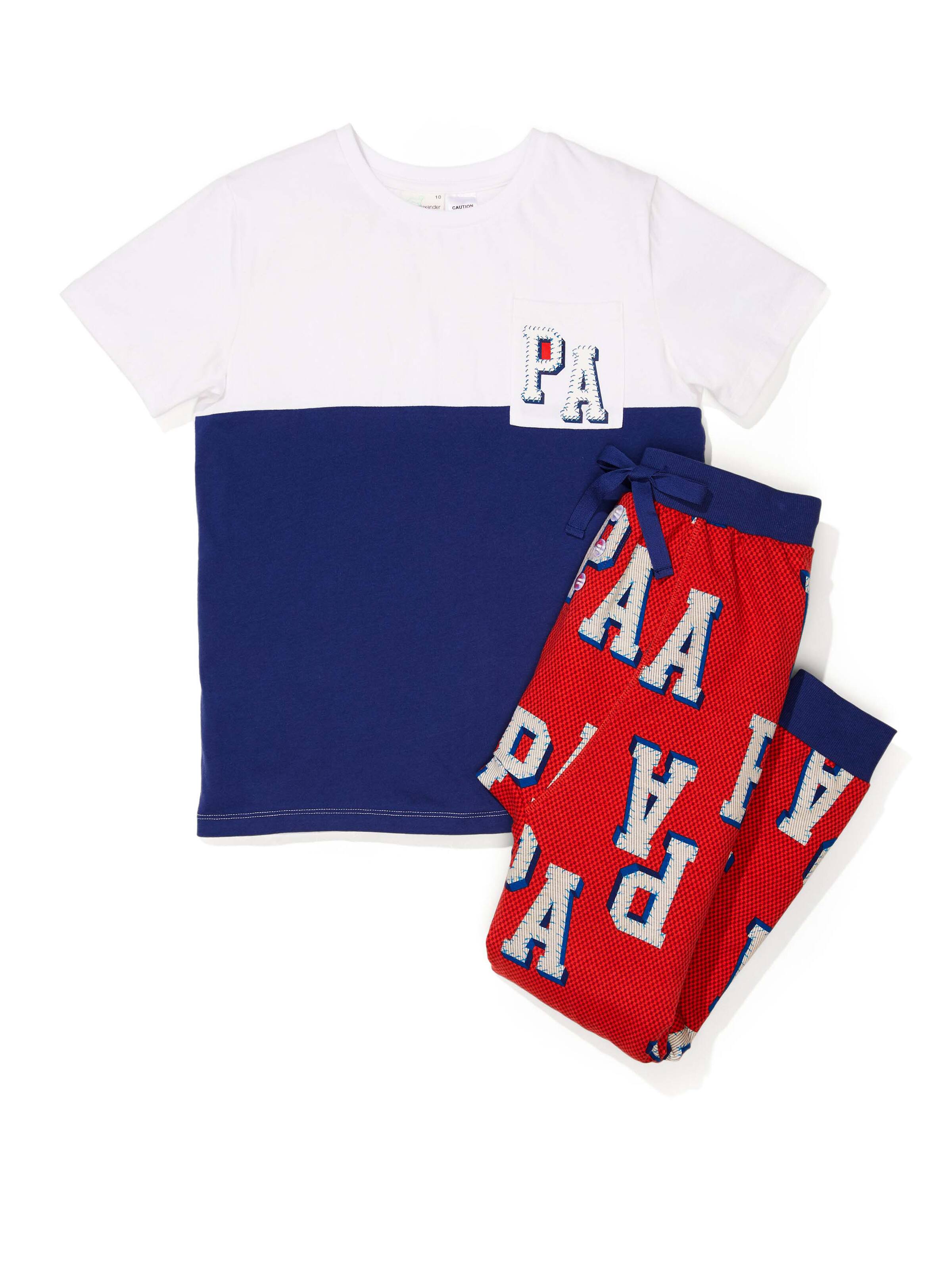 Boys P.A. Patch Short Sleeve Pj Set
