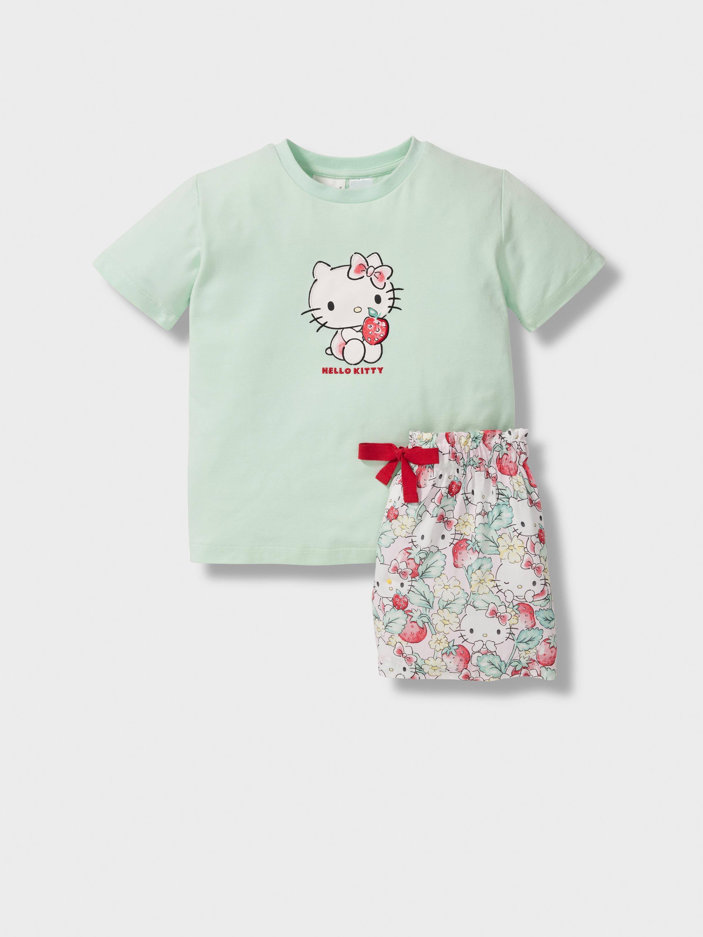 Jnr Girls Strawberry Hello Kitty Short Pj Set