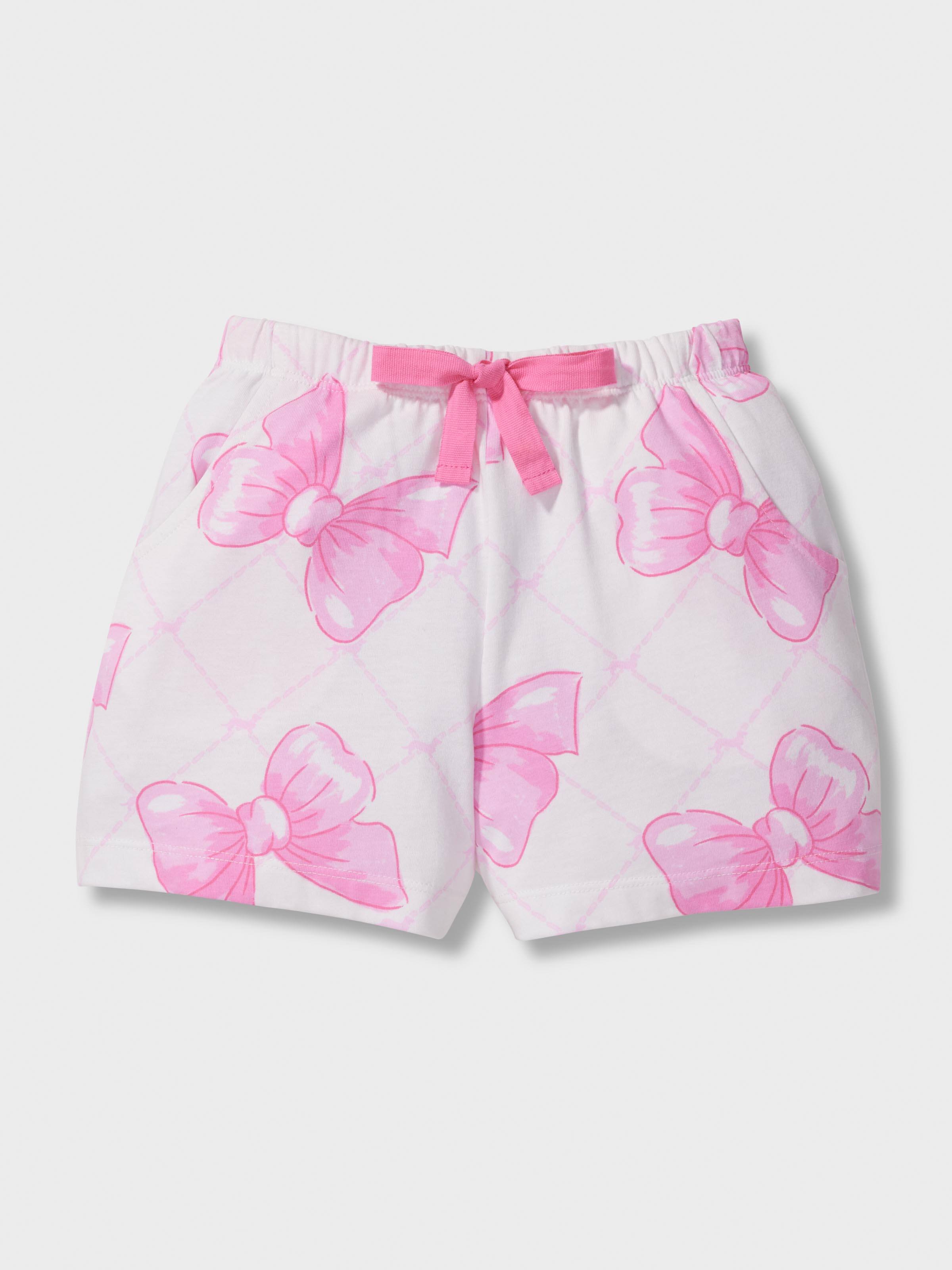 Jnr Girls Fancy Bows Short Pj Set