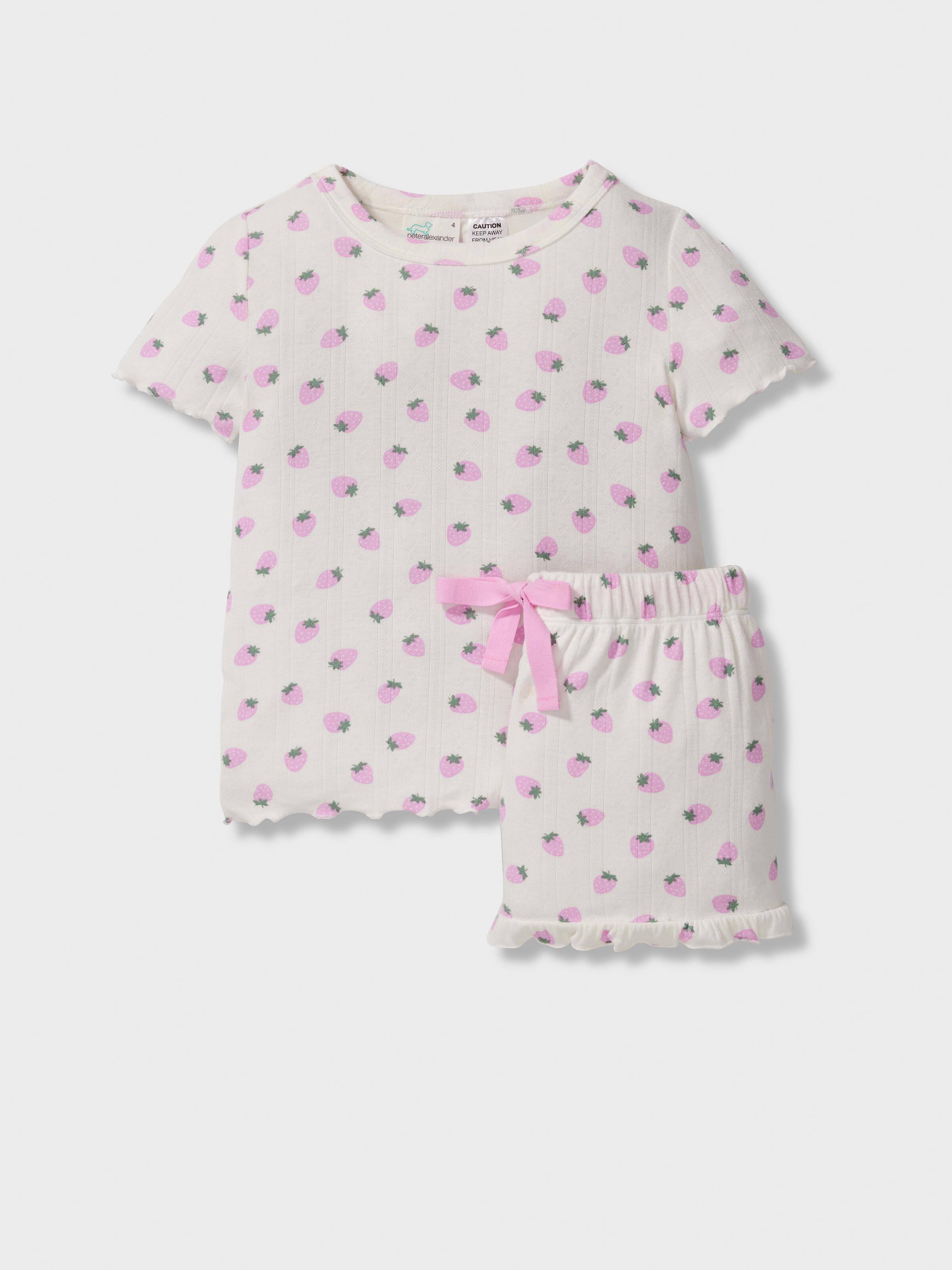 Jnr Girls Strawberry Short Pj Set