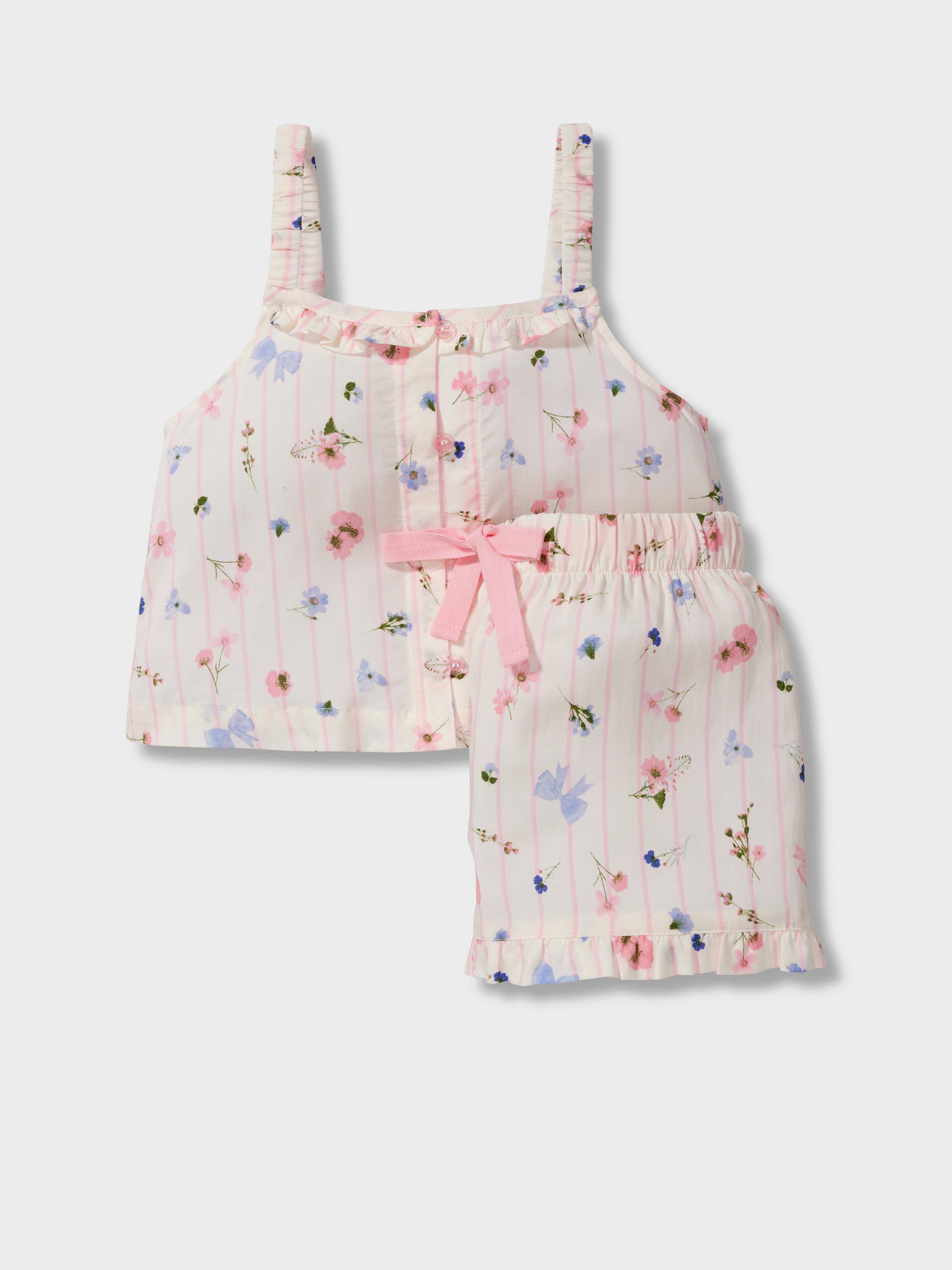 Jnr Girls Ditsy Floral Shortie Pj Set