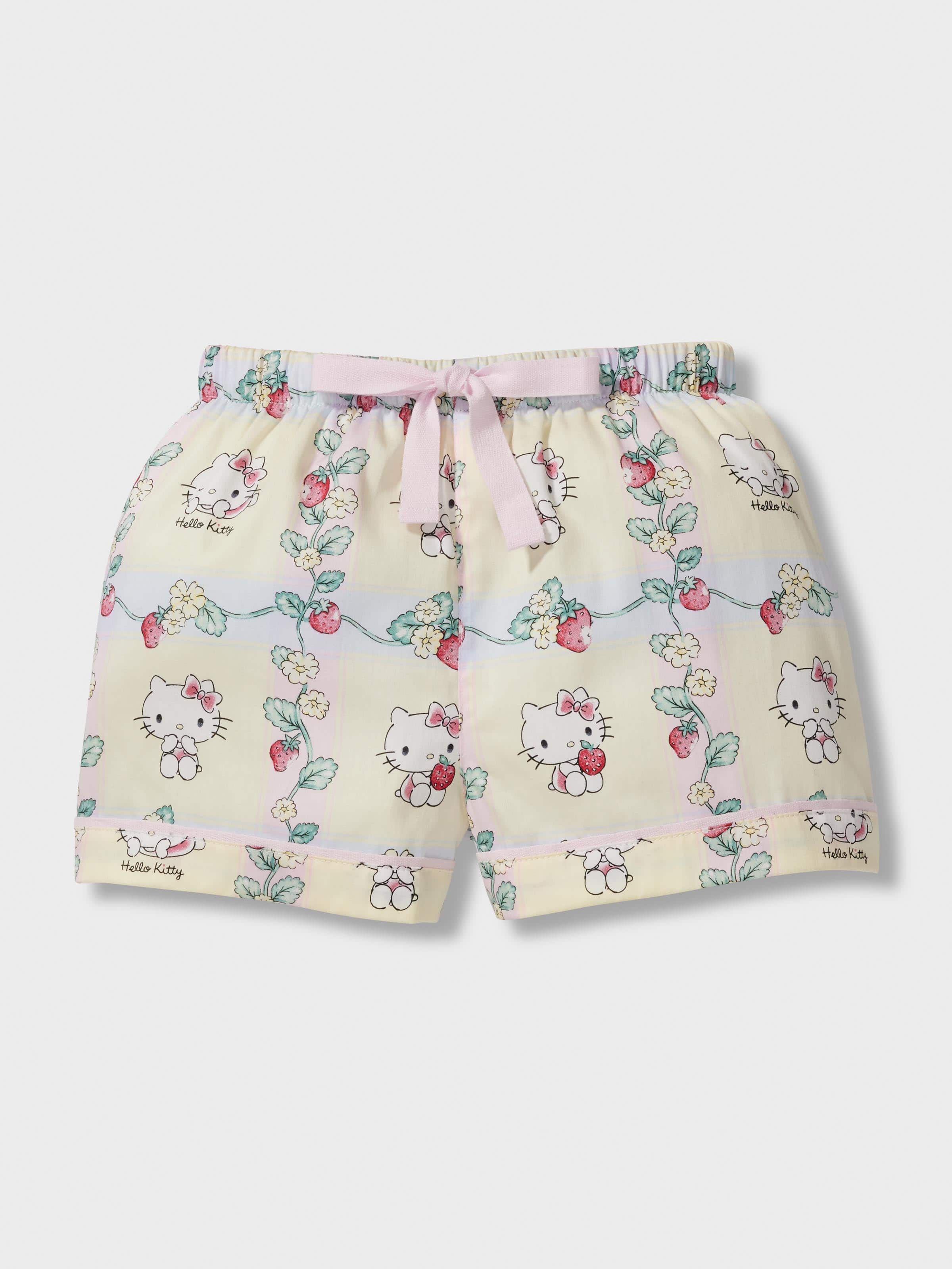 Jnr Girls Hello Kitty Strawberry Classic Shortie Pj Set
