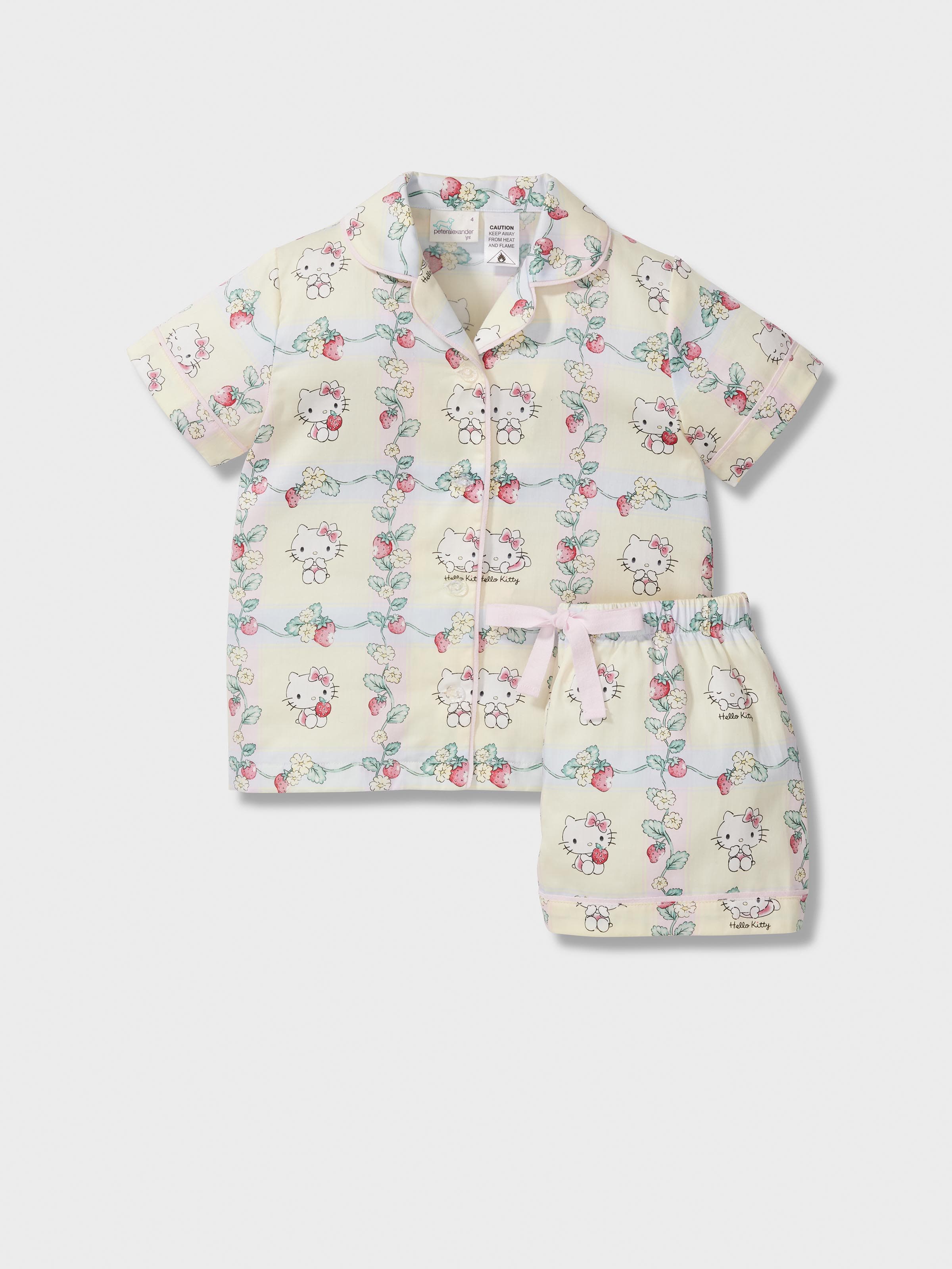 Jnr Girls Hello Kitty Strawberry Classic Shortie Pj Set