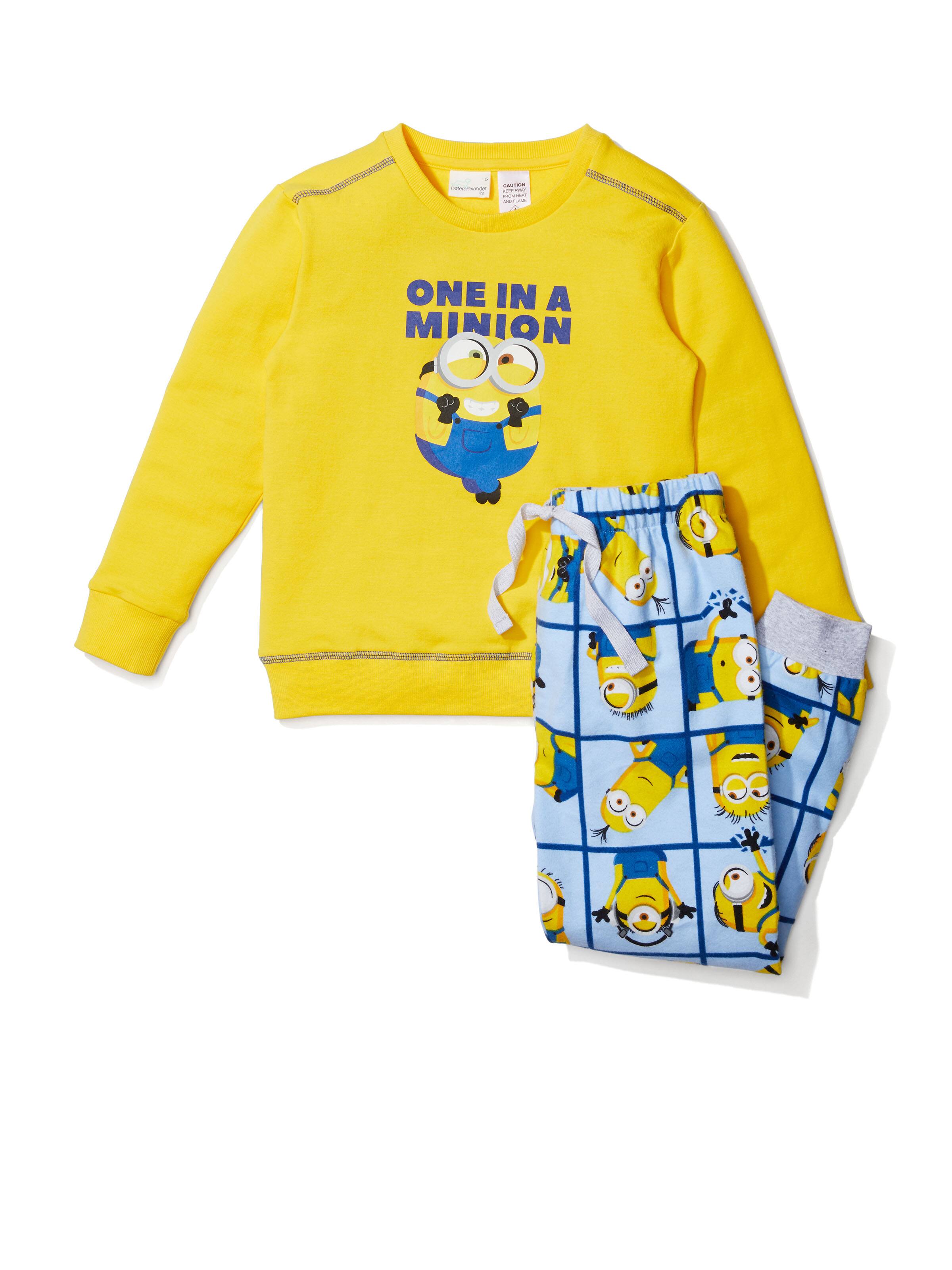 Jnr Kids Minions Grid Pj Set