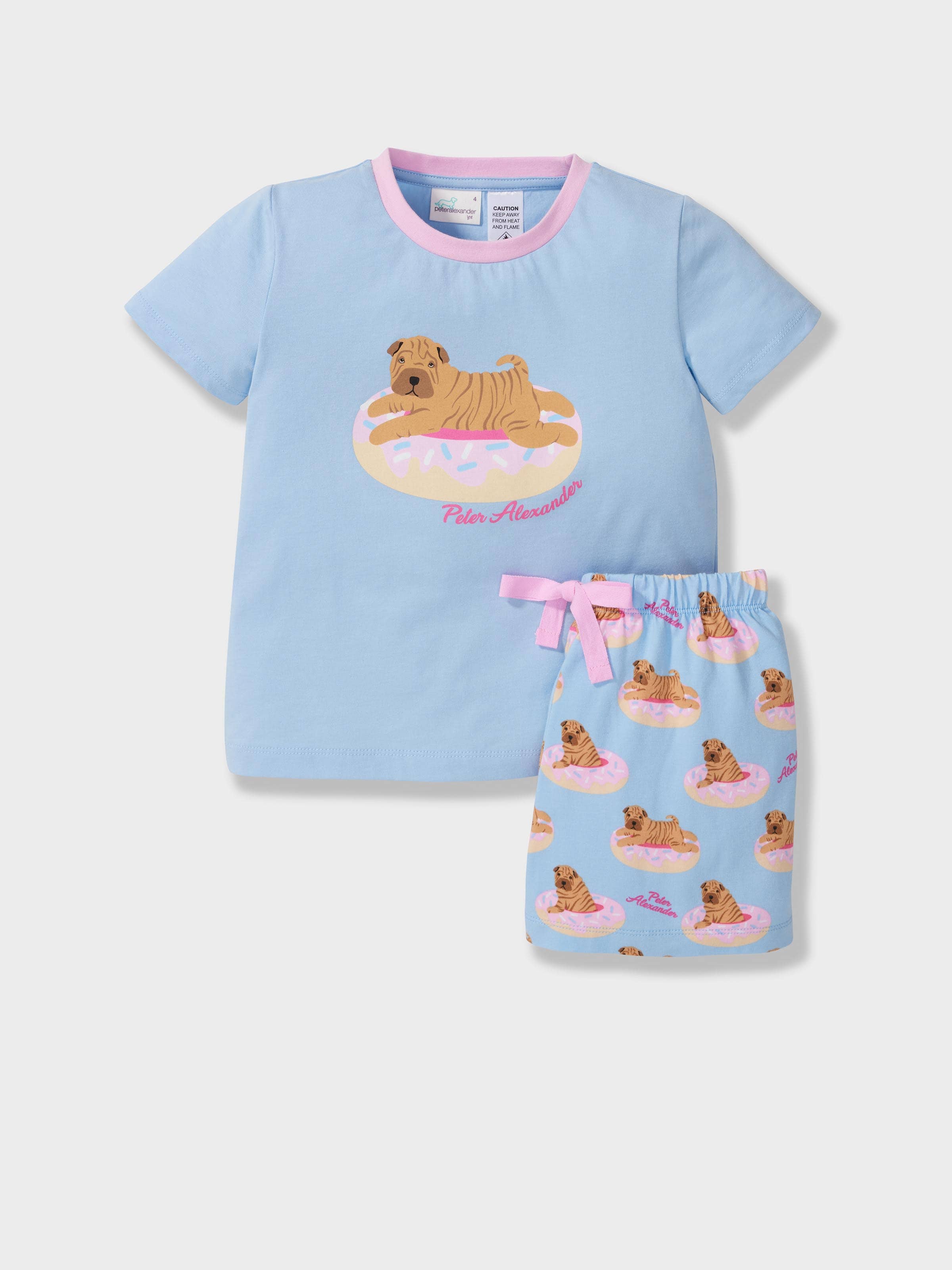 Jnr Girls Donut Dog Short Pj Set
