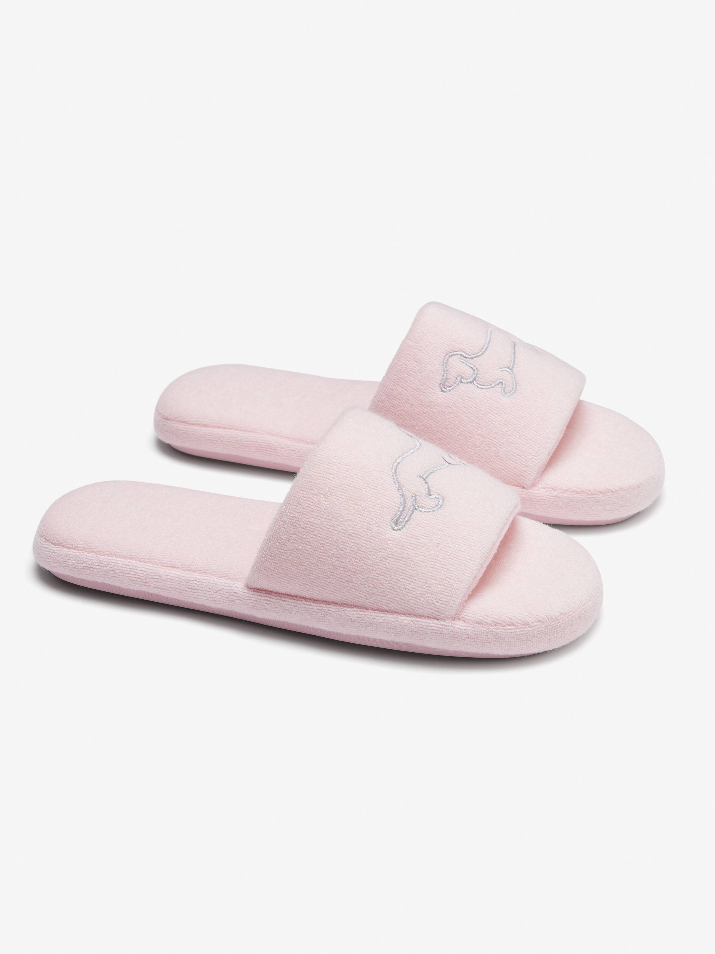 Kids Pink Towelling Slide