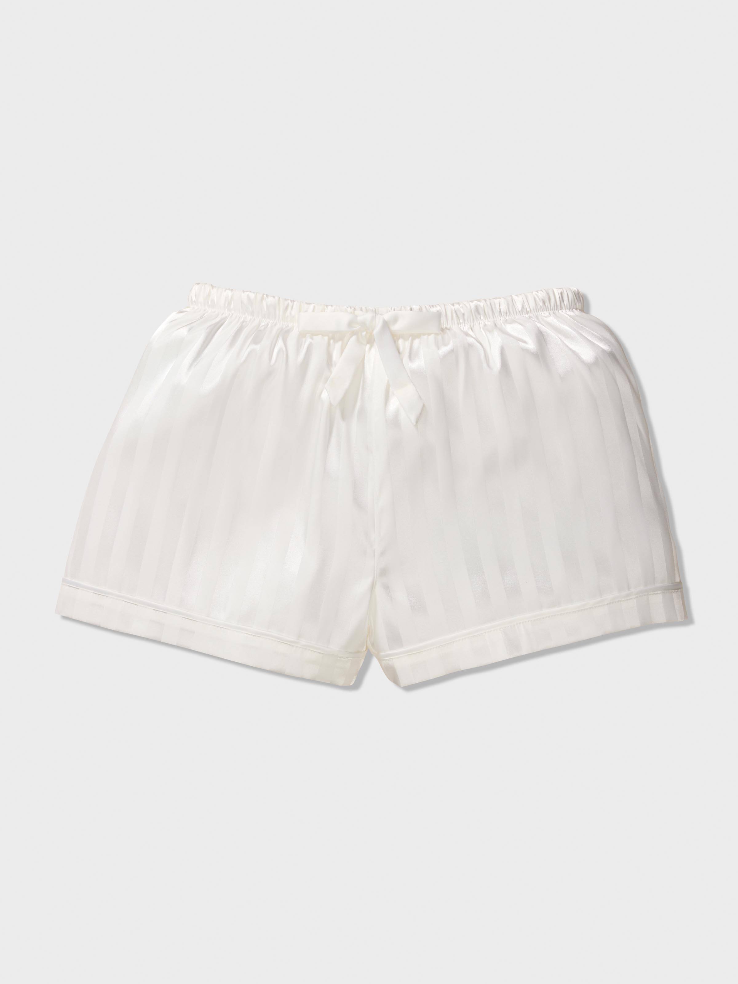 Girls Classic White Satin Pj Set