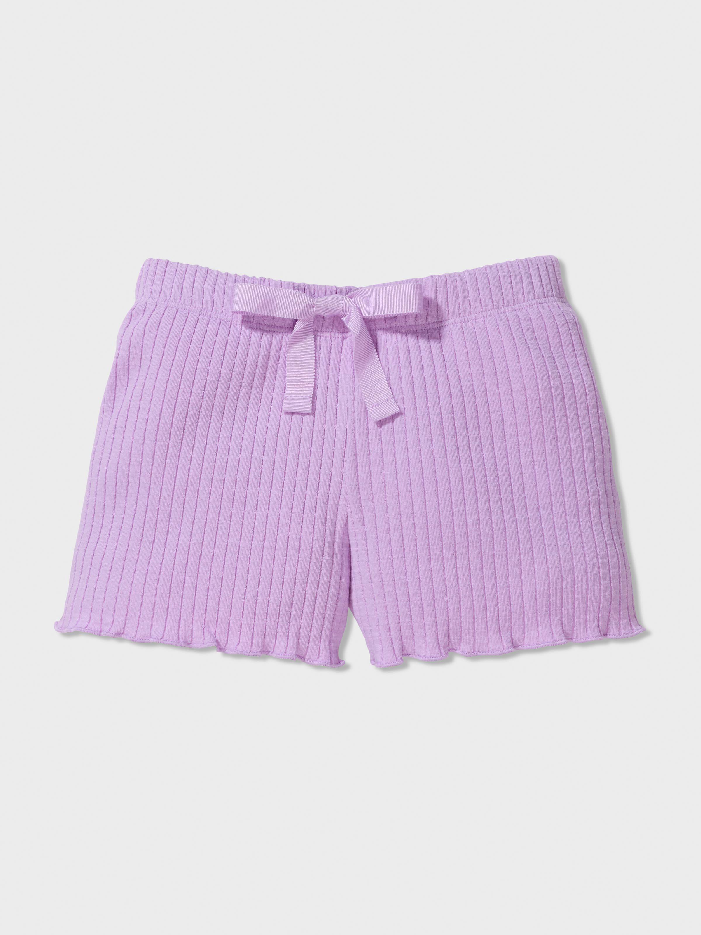 Jnr Girls Lilac Rib Short Pj Set