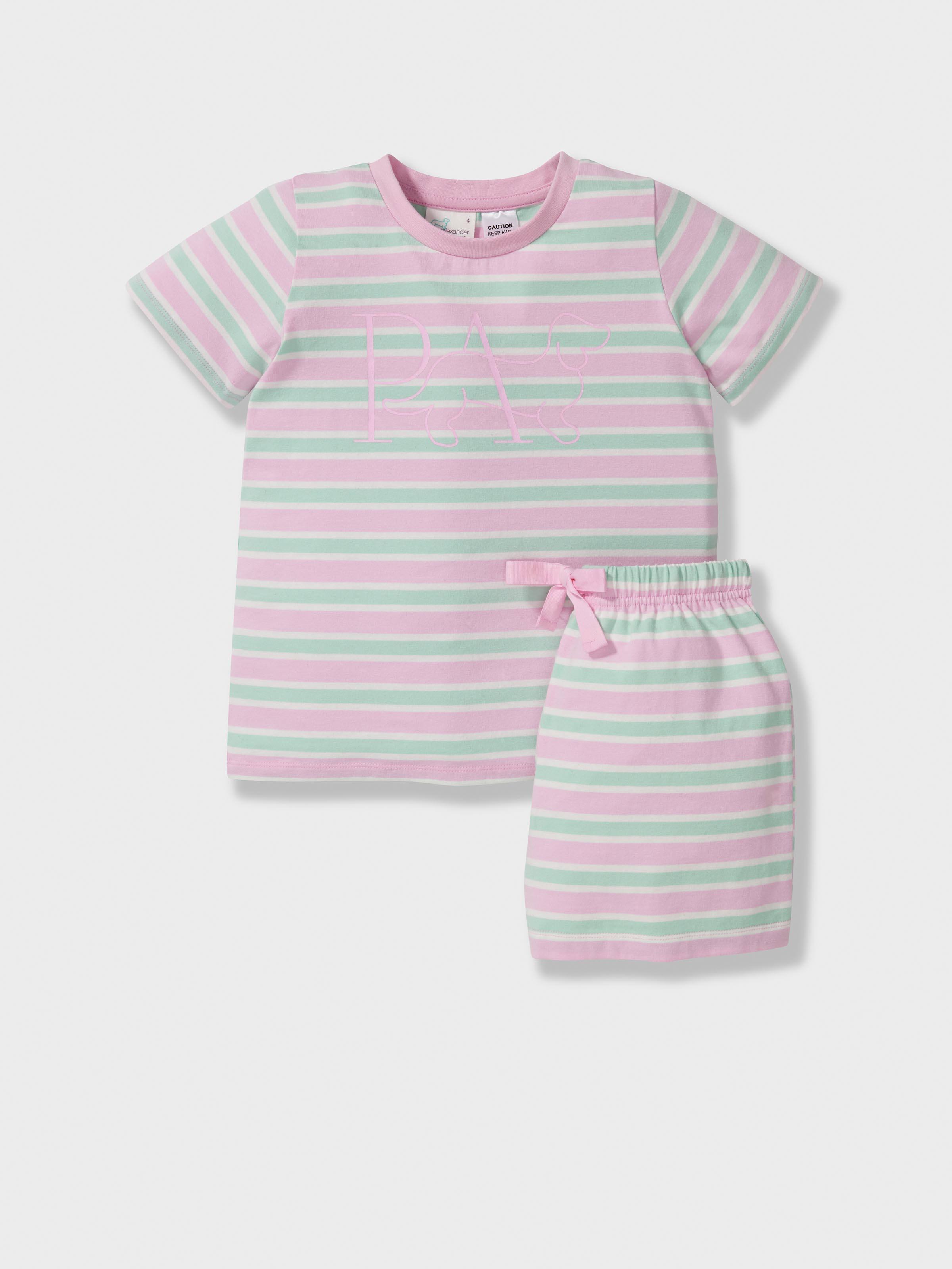 Jnr Girls Soft Stripes Short Pj Set