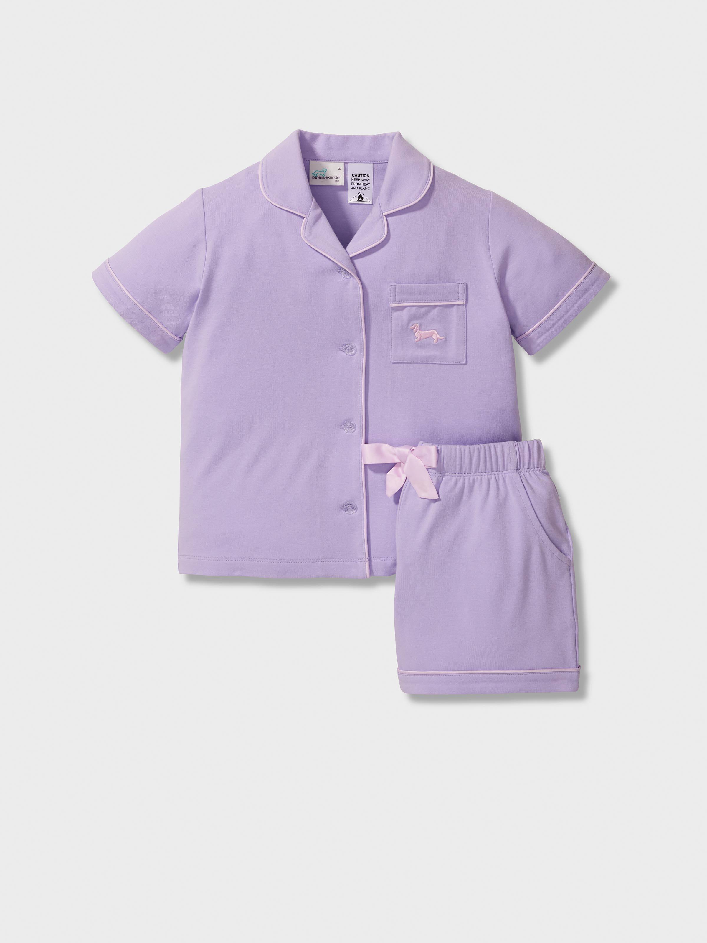 Jnr Girls Lilac Bamboo Classic Shortie Pj Set