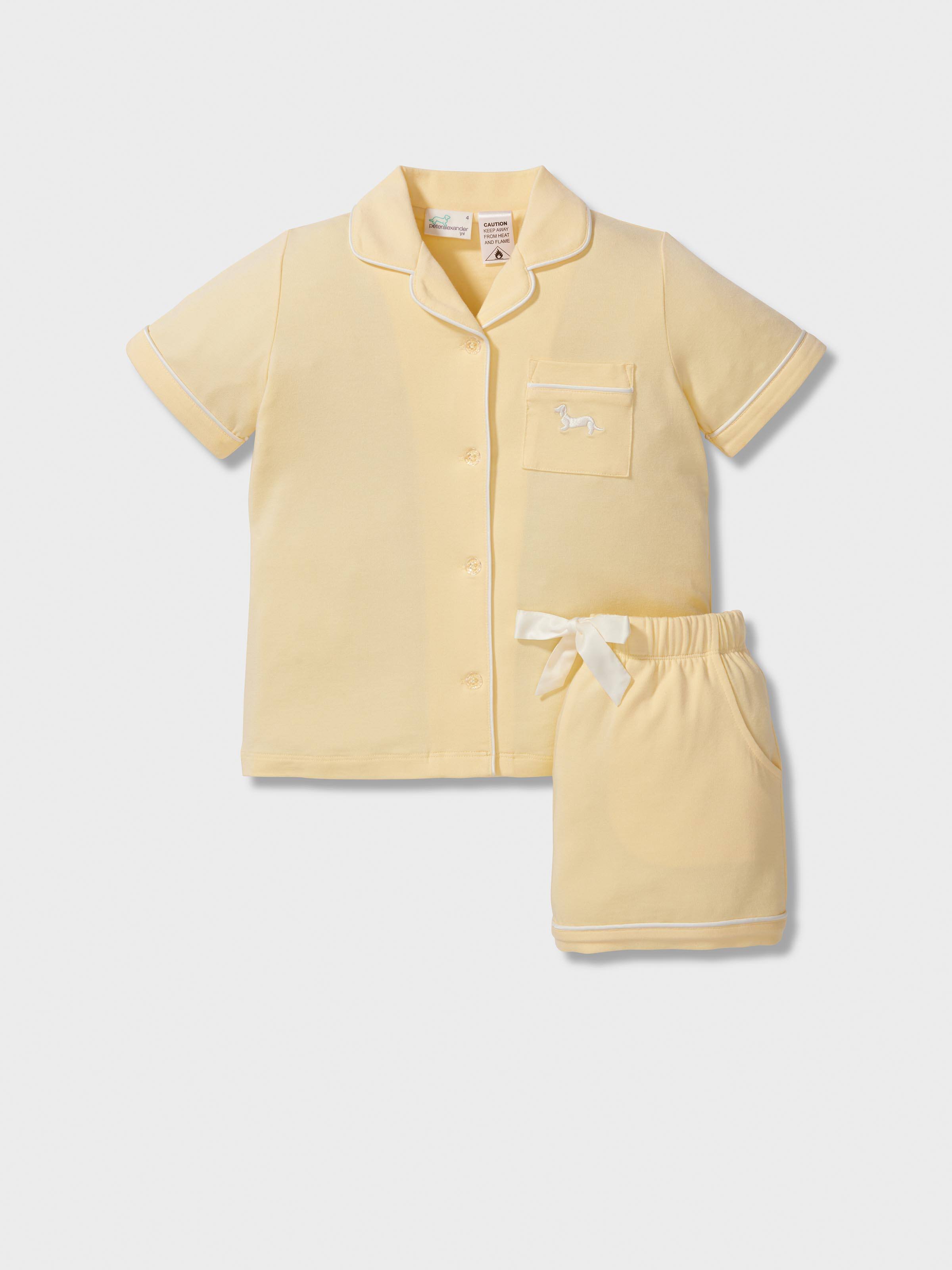 Jnr Girls Lemon Bamboo Classic Shortie Pj Set
