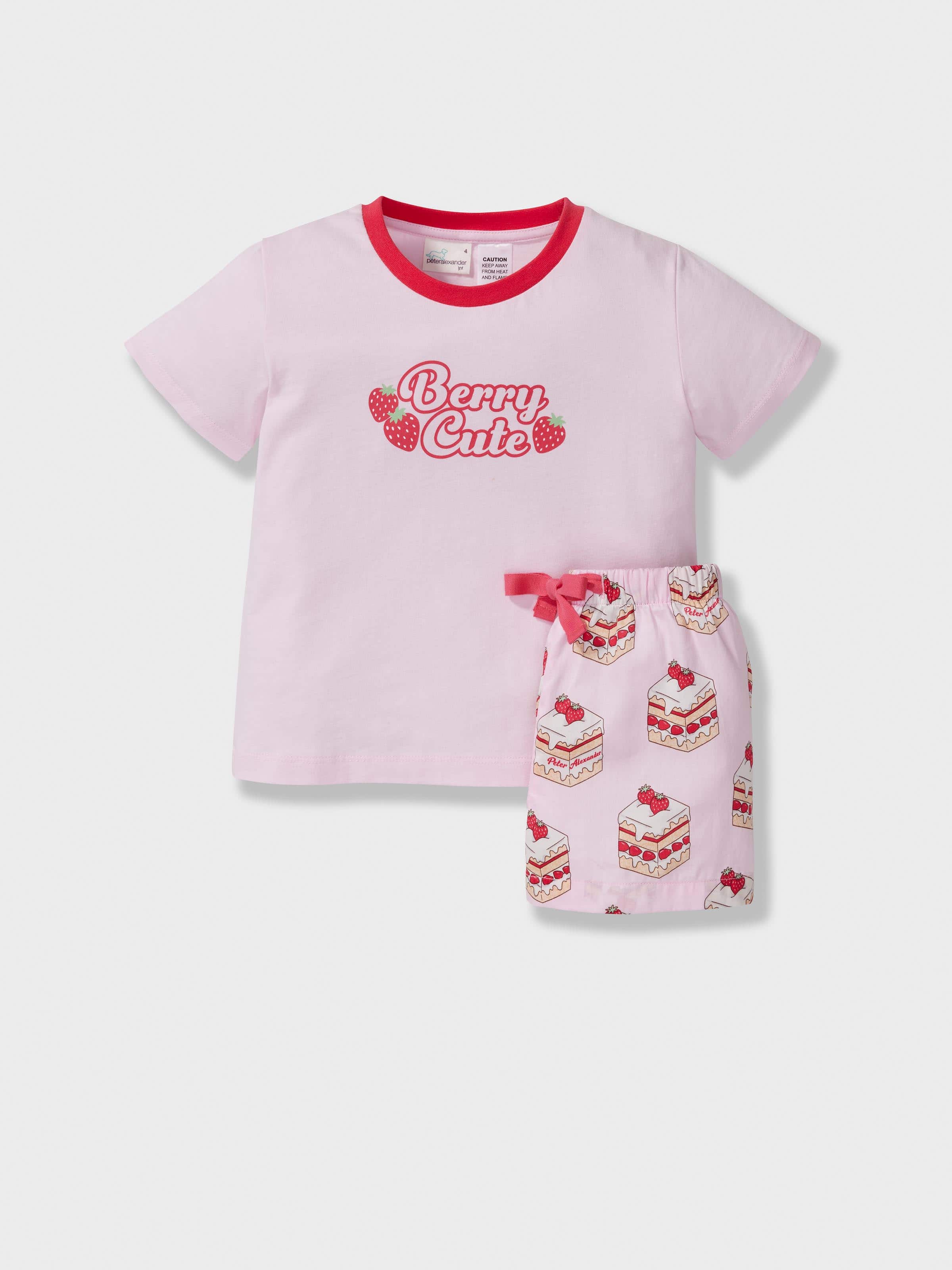 Jnr Girls Strawberry Short Pj Set