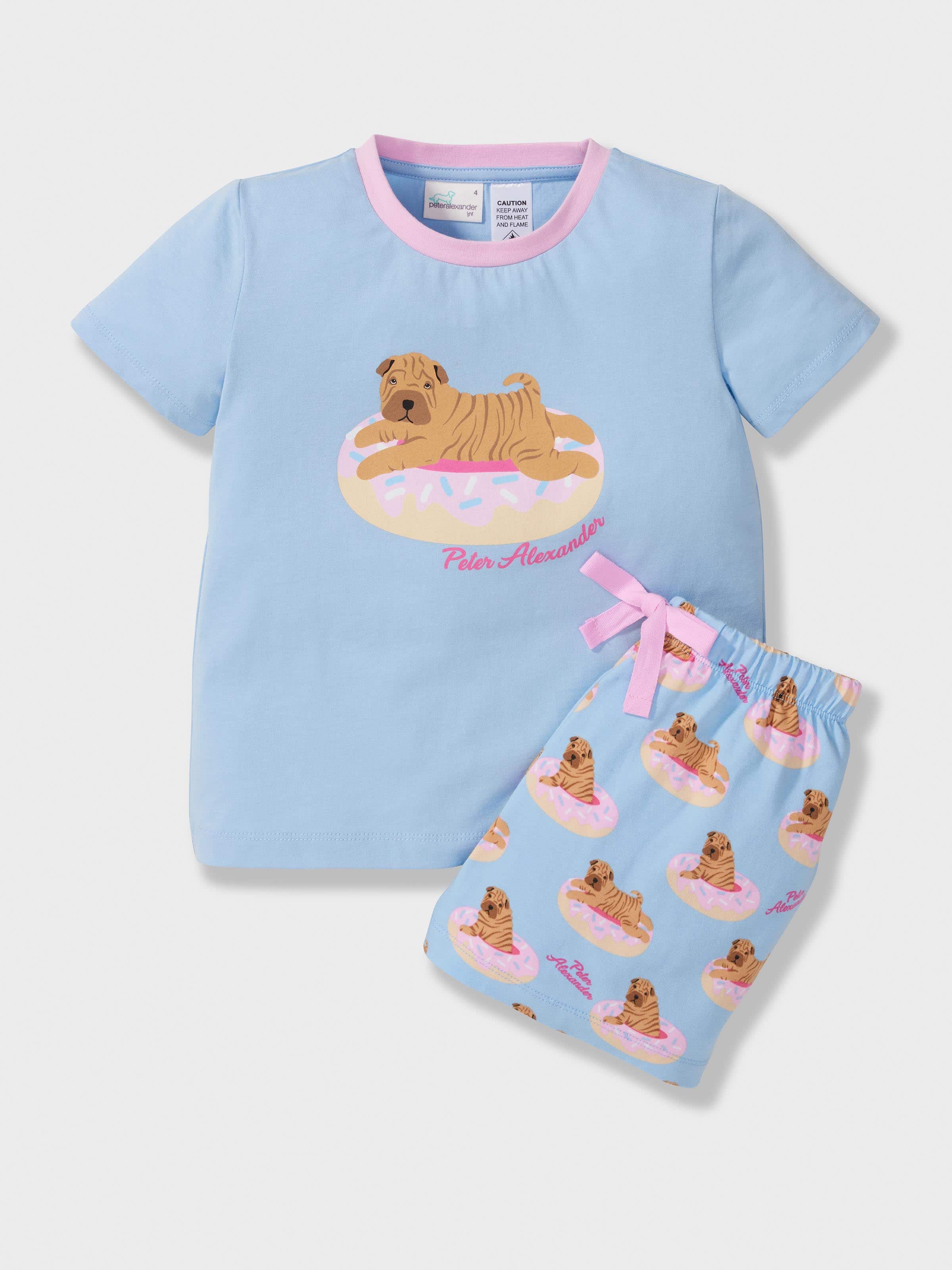 Girls Donut Dog Short Pj Set