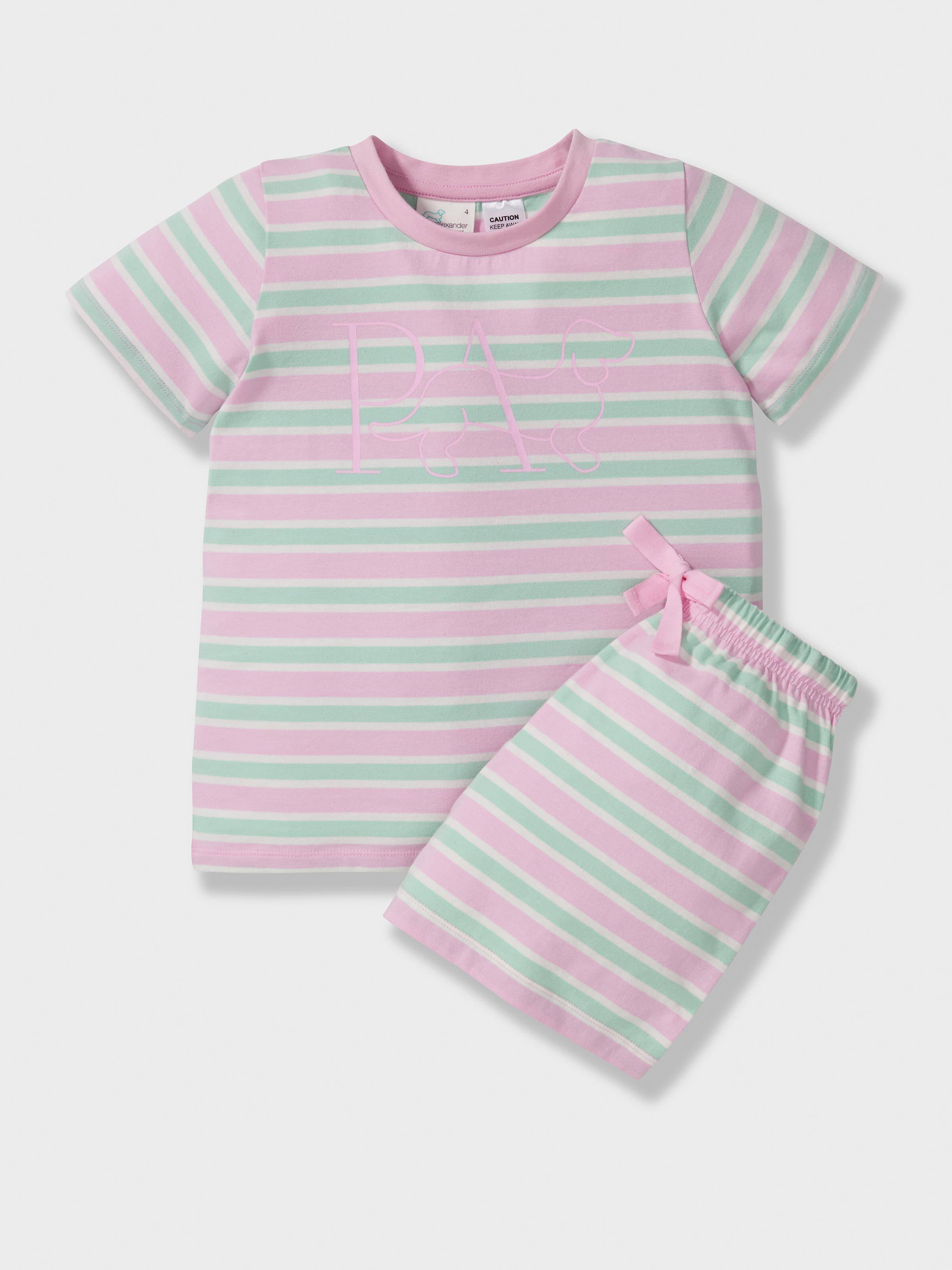 Girls Soft Stripes Short Pj Set