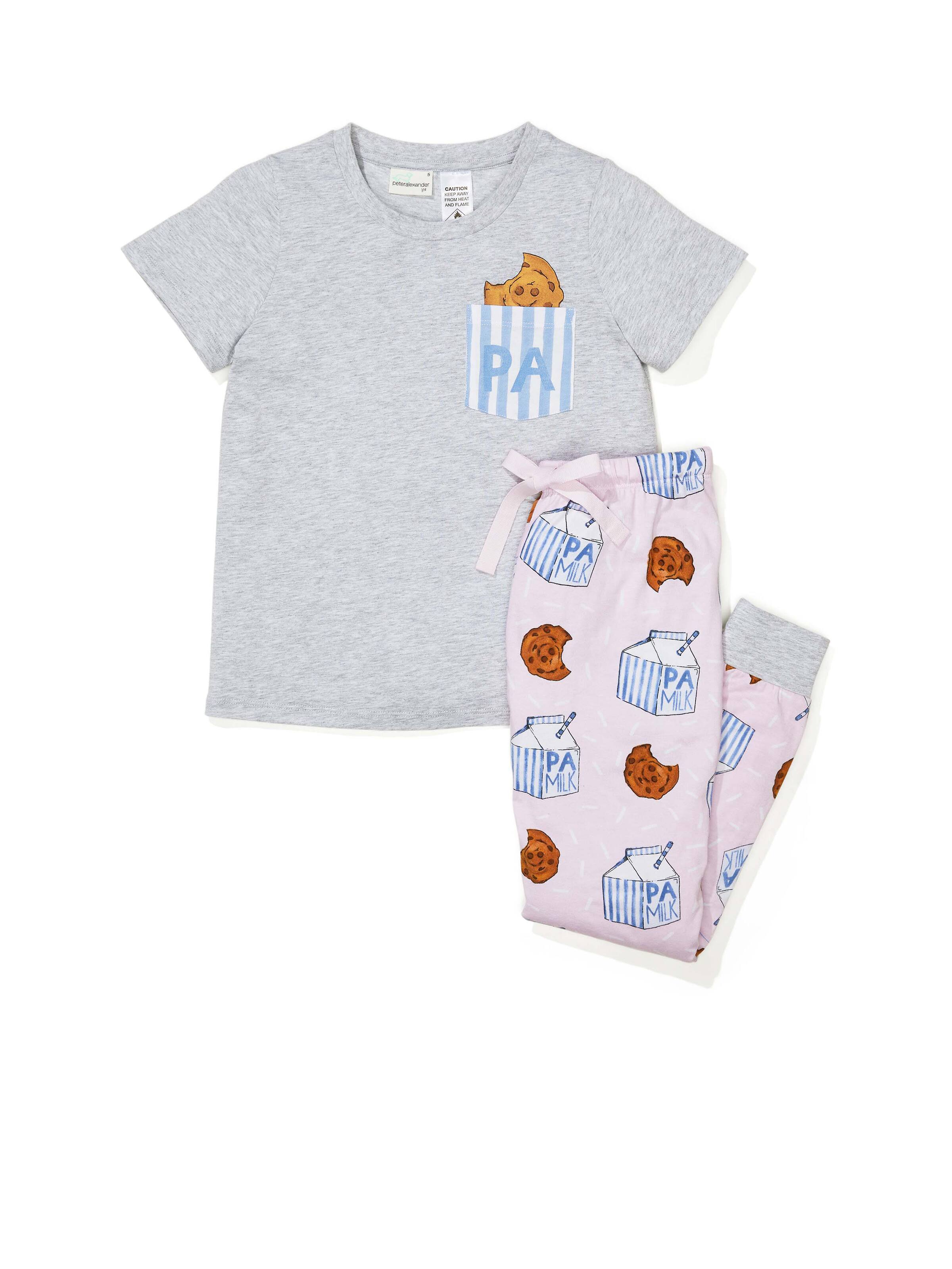 Jnr Girls Milk & Cookie Long Pj Set