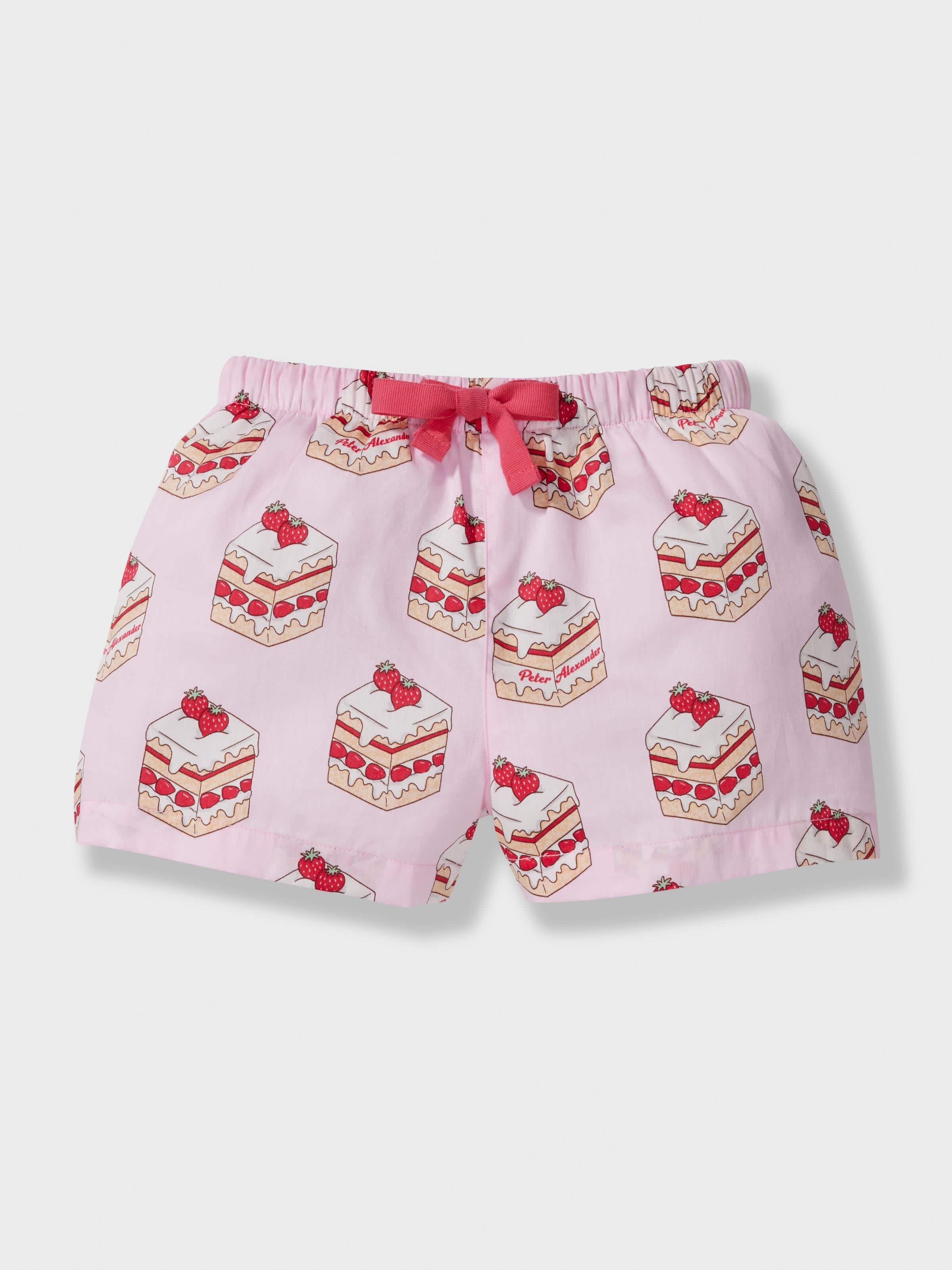 Girls Strawberry Short Pj Set
