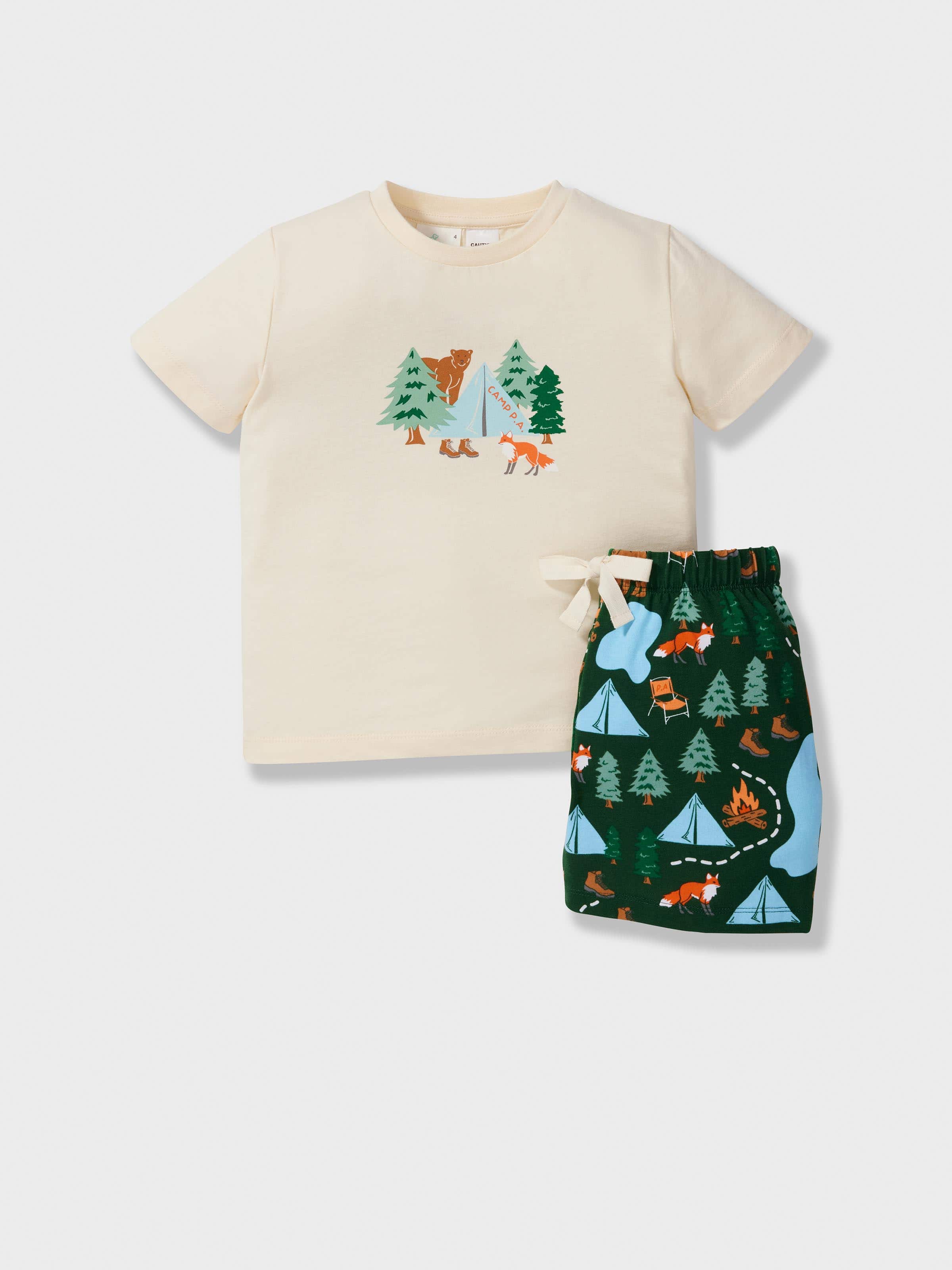 Jnr Boys Camping Short Pj Set