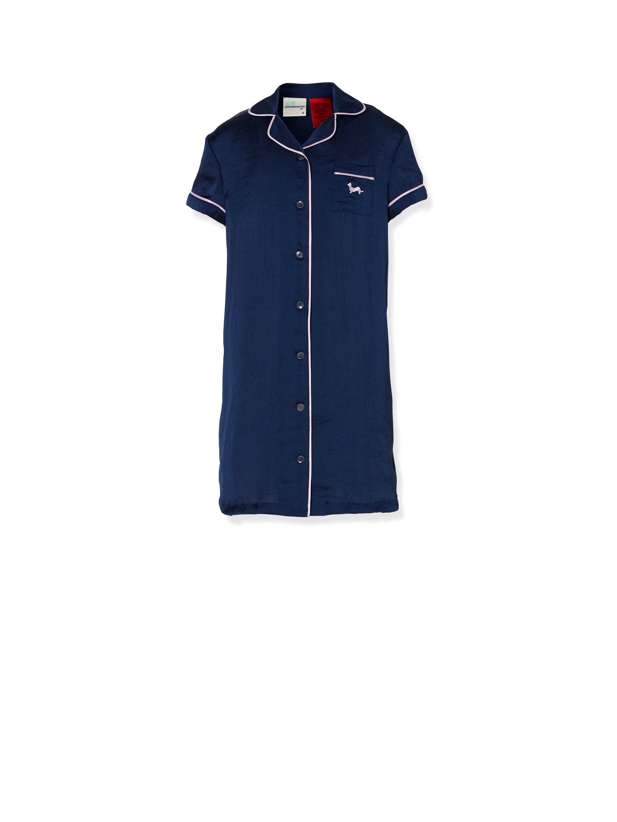 Girls Navy Chic Satin Nightie