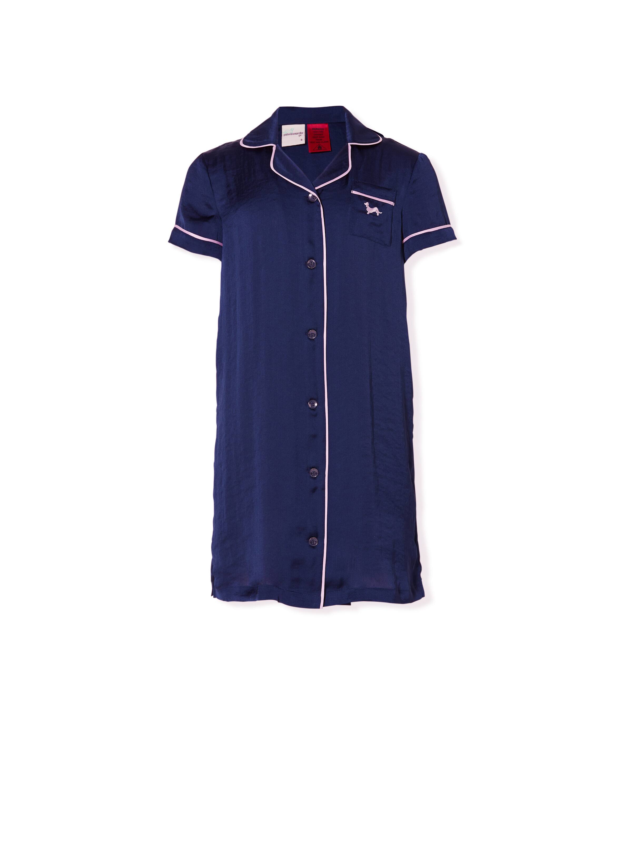 Jnr Girls Navy Chic Satin Nightie