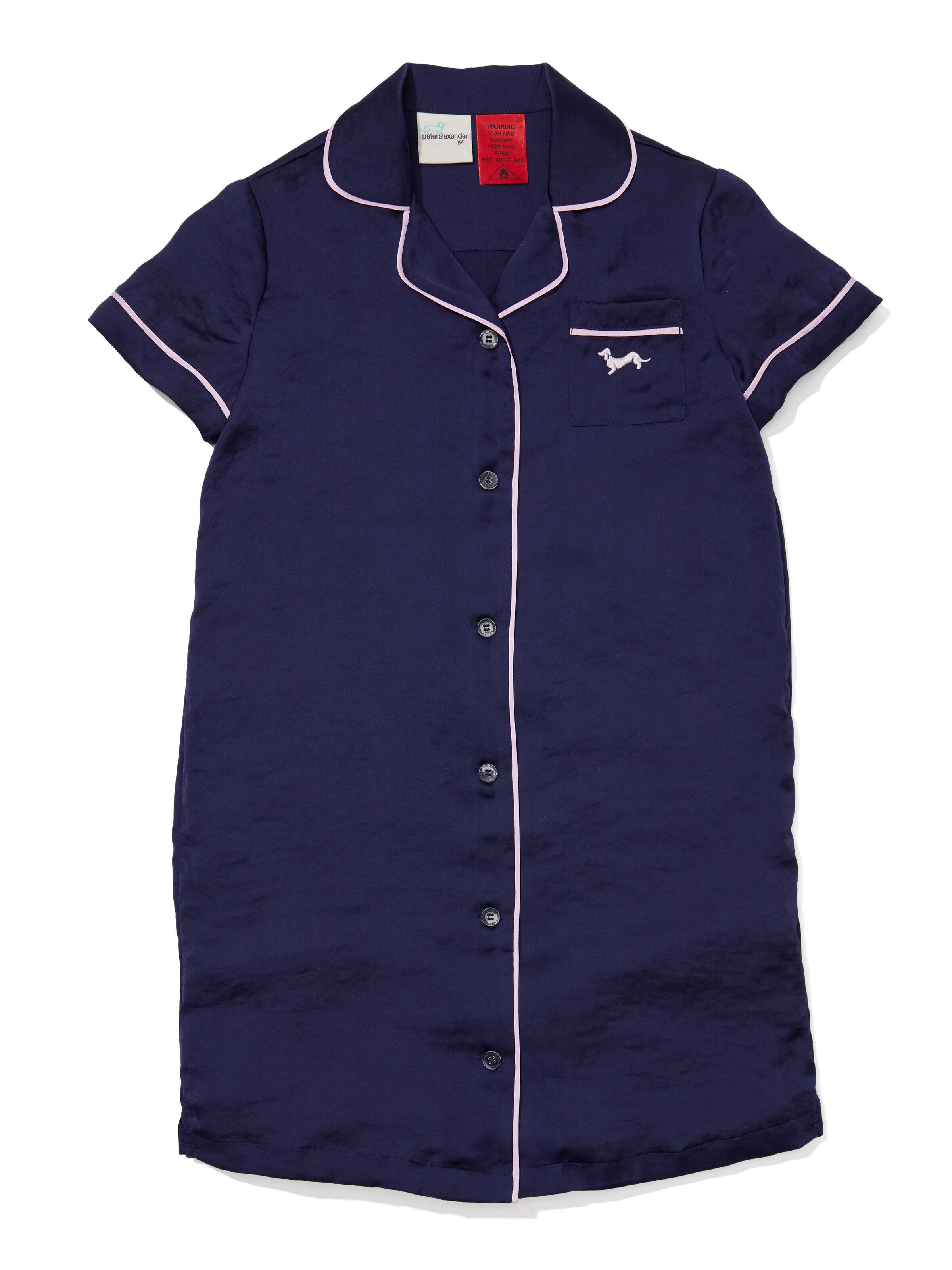 Jnr Girls Navy Chic Satin Nightie