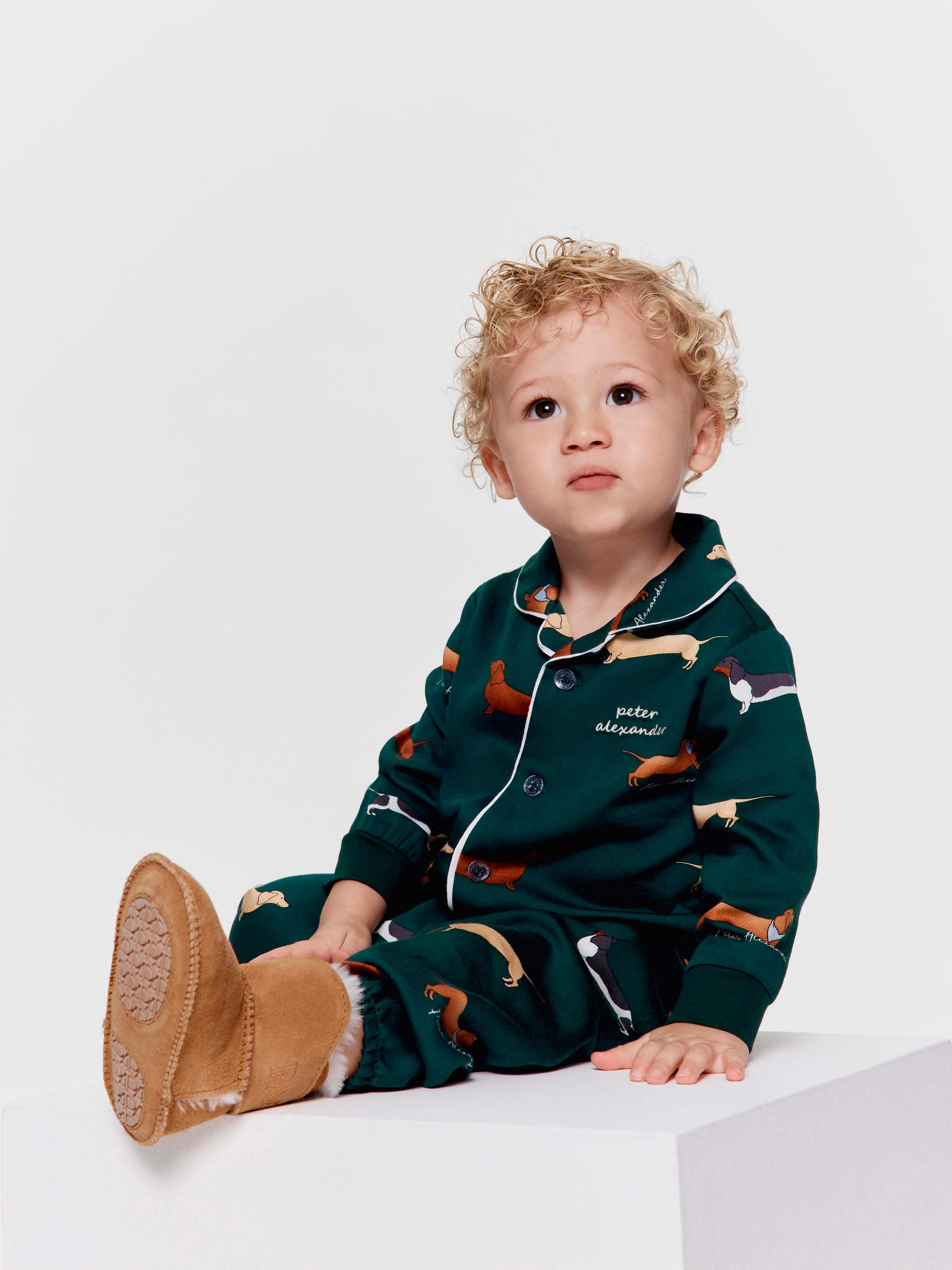 Baby Dachshund Print Long Classic Pj Set