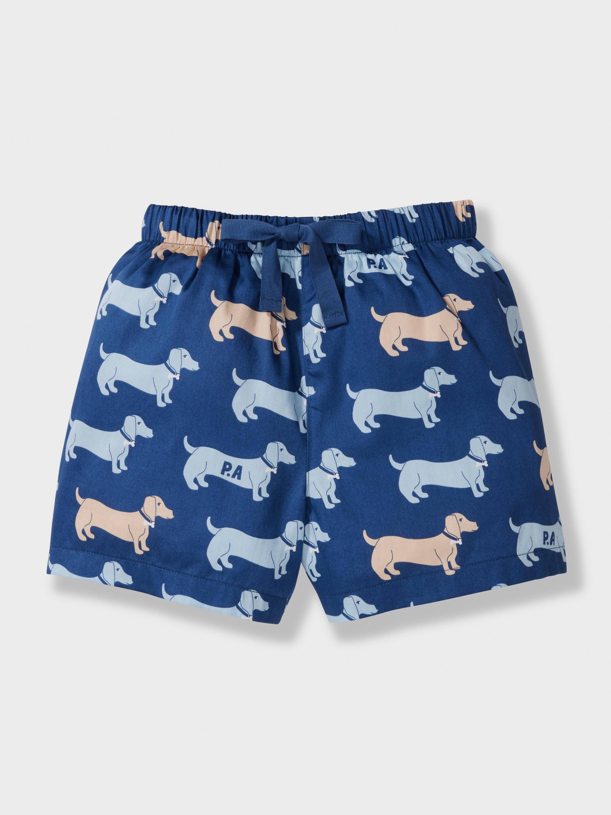 Jnr Boys Navy Penny Short Pj Set