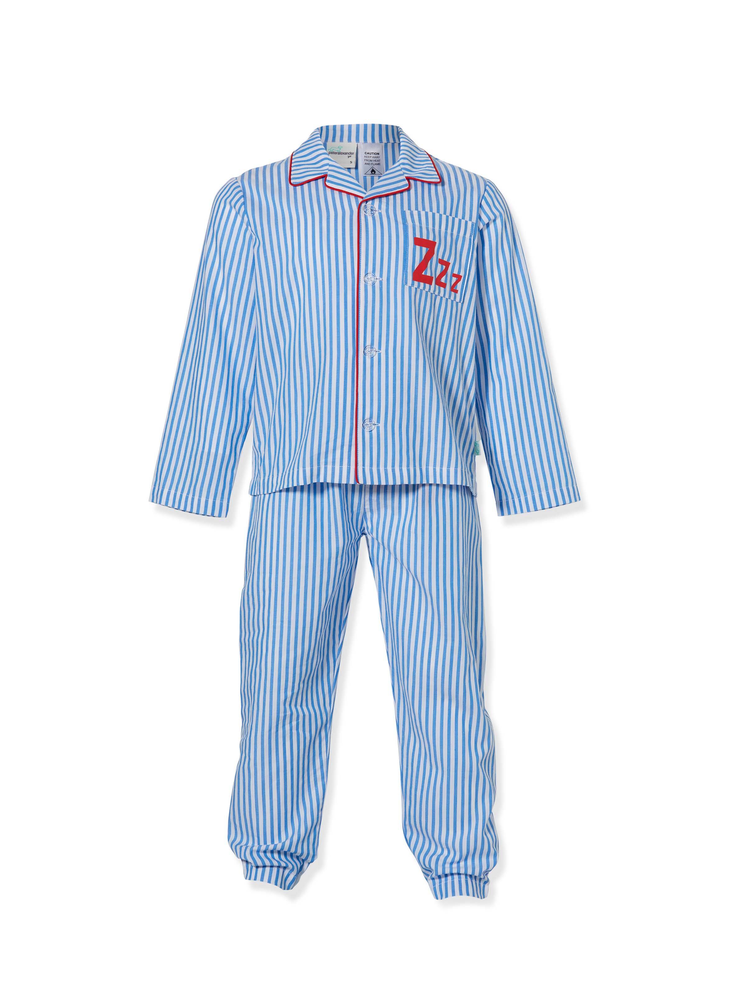 Jnr Boys Blue Stripe Long Pj Set