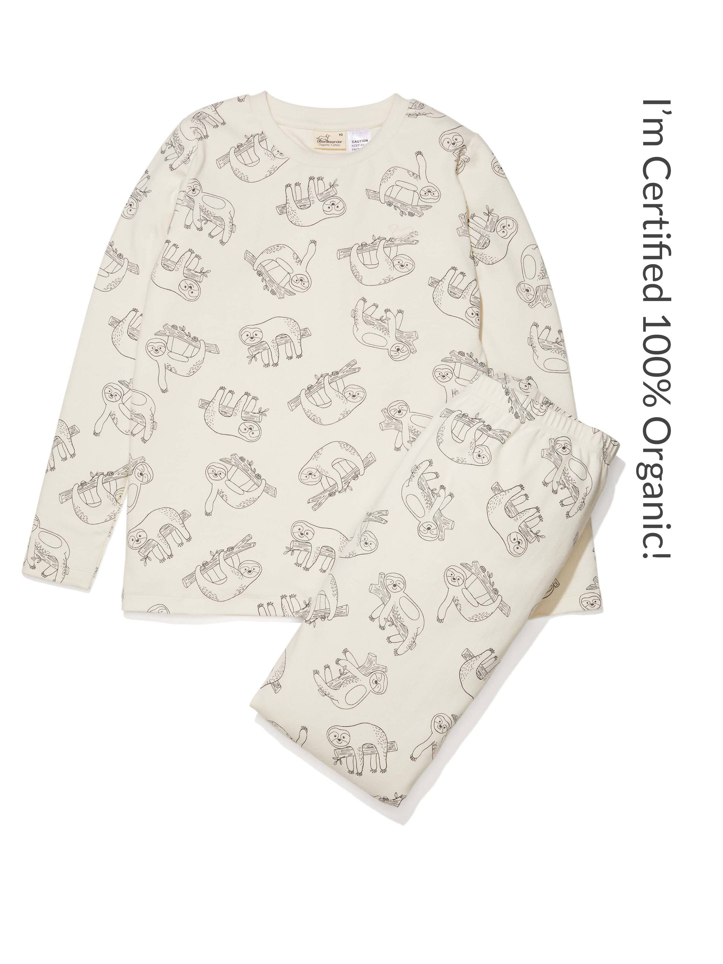 Kids 100% Organic Sloth Pj Set