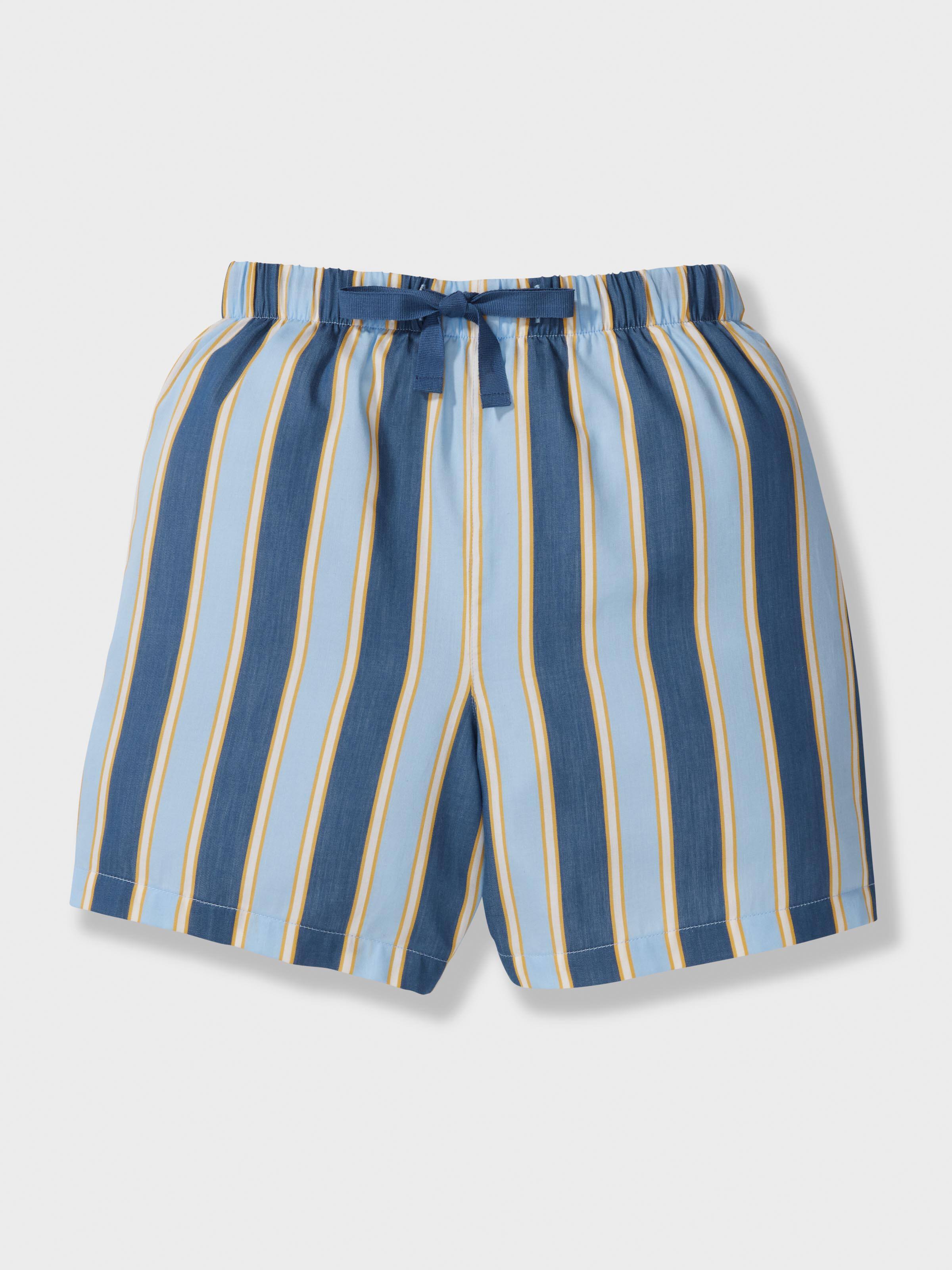Boys Blue Stripes Short Pj Set