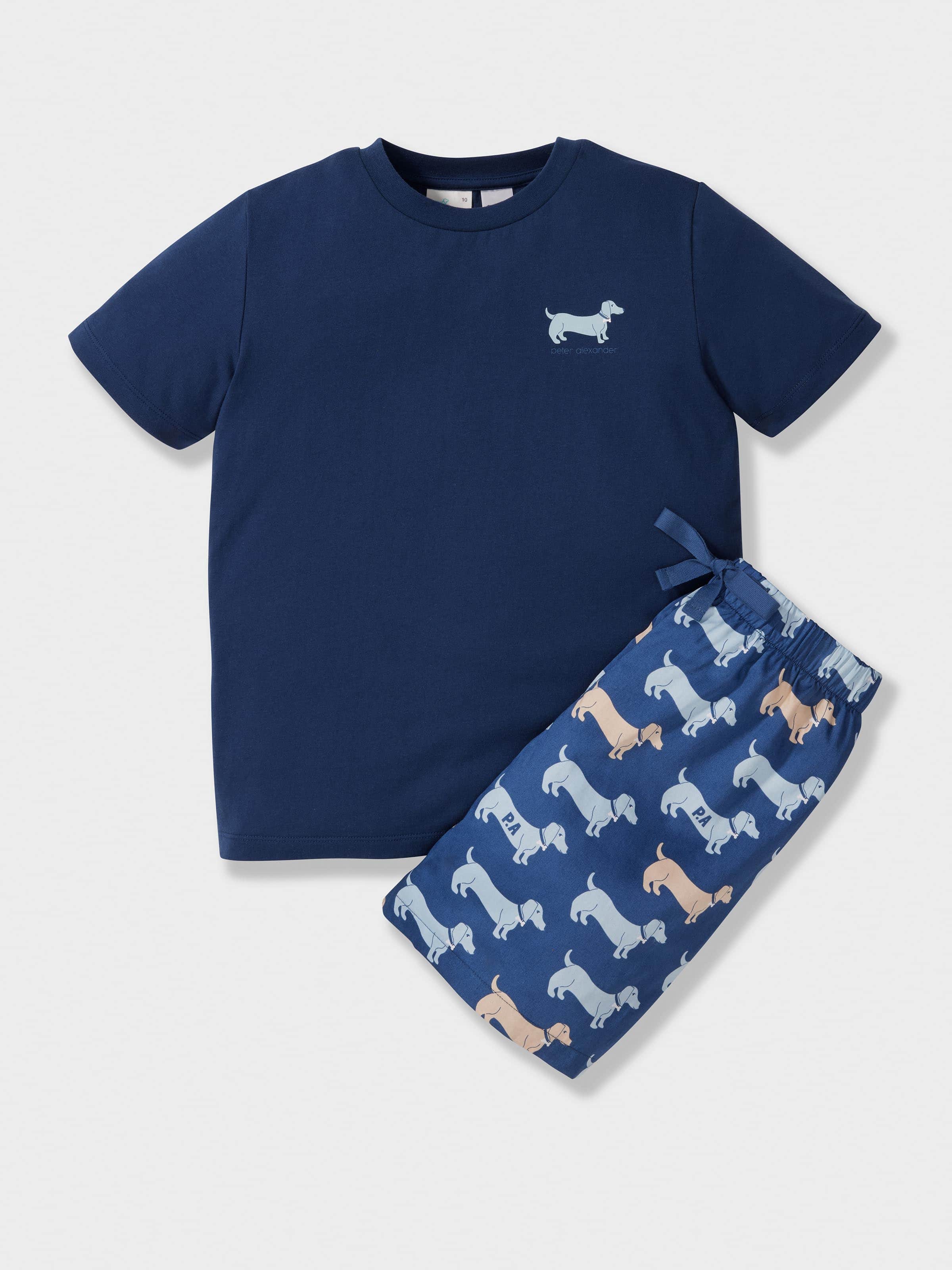 Boys Navy Penny Short Pj Set