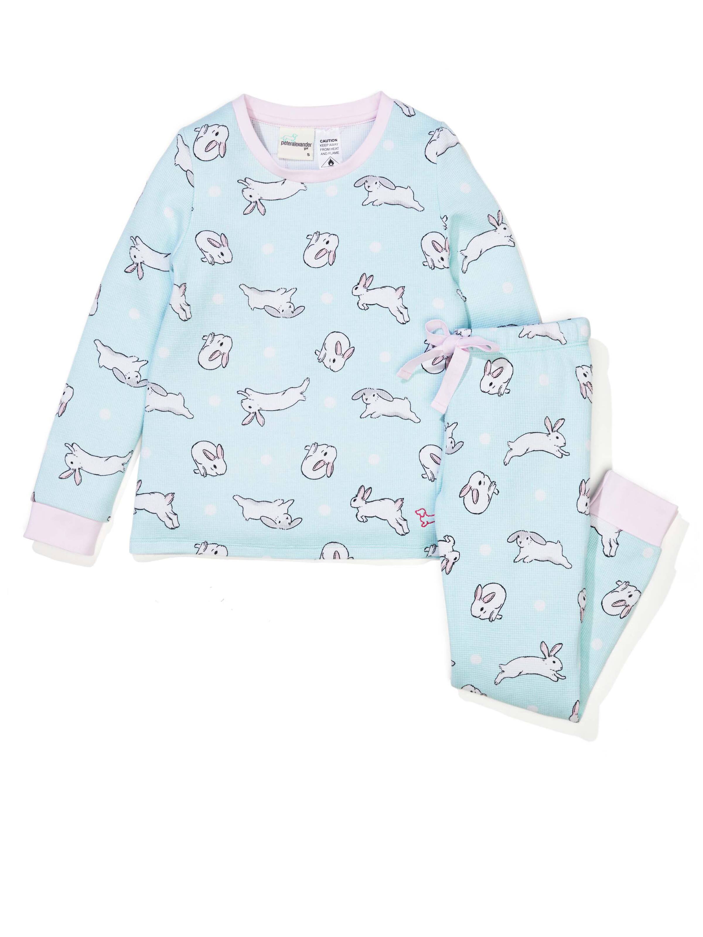 Jnr Girls Jumping Bunny Waffle Pj Set